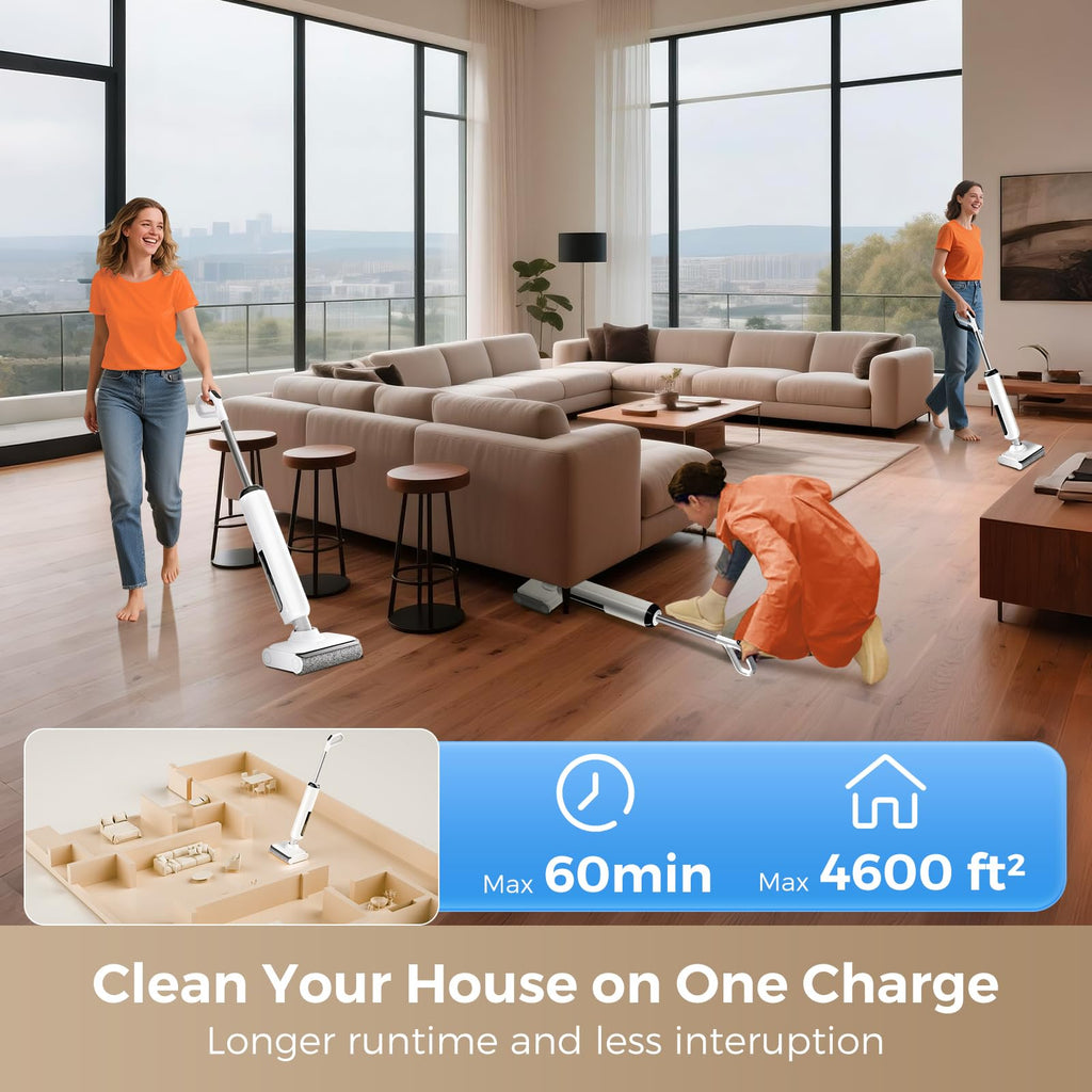 Wet Dry Vacuum Mop Self-Cleaning 180° Lie-Flat HCLA3Air
