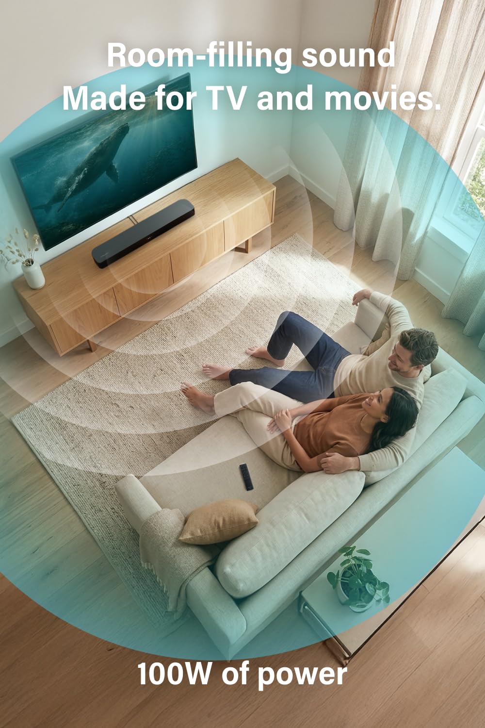 Саундбар FUNLOGY 100 Вт 2.1-кан. Bluetooth для телевизора