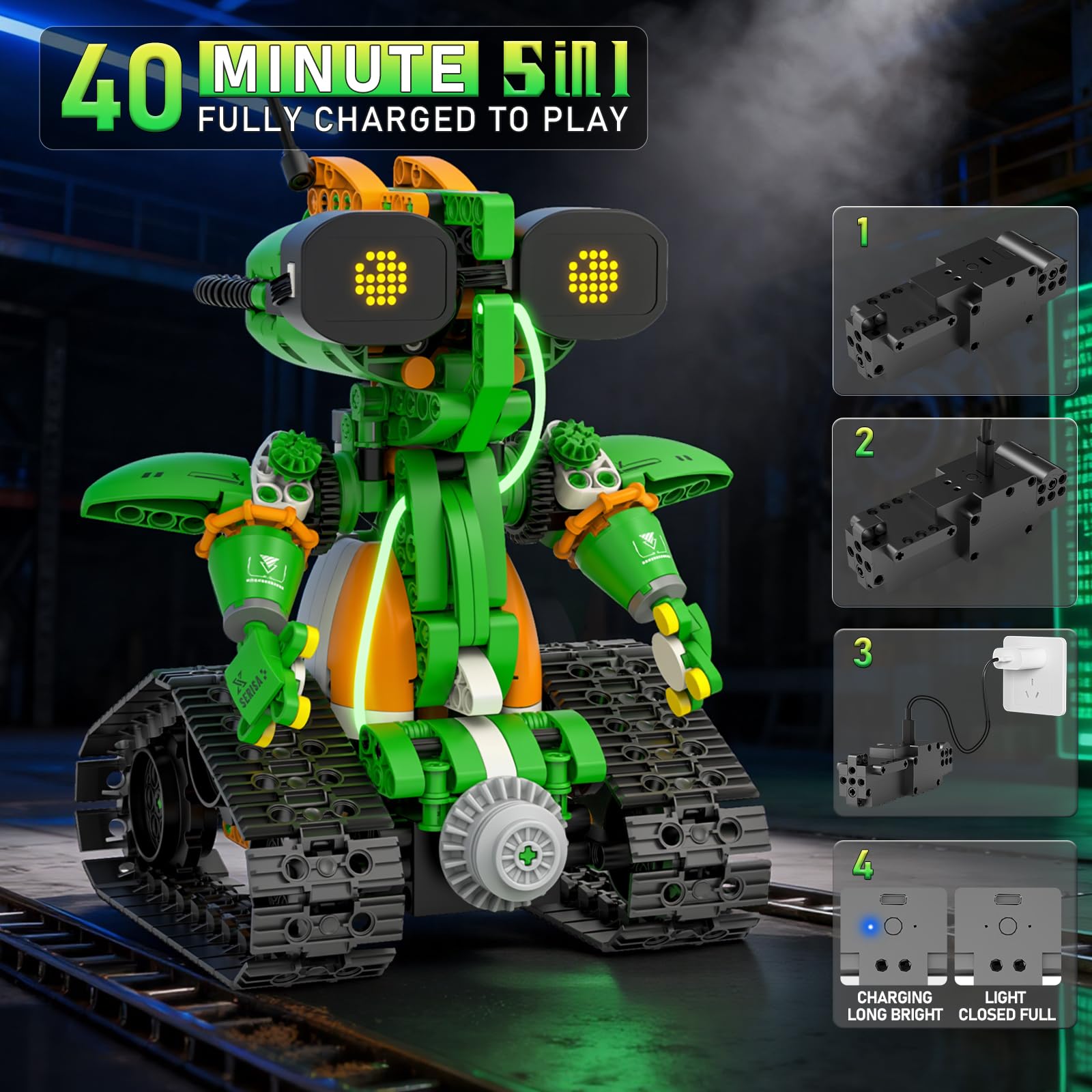 5-in-1 STEM Robot Building Kit with Remote Control for Kids