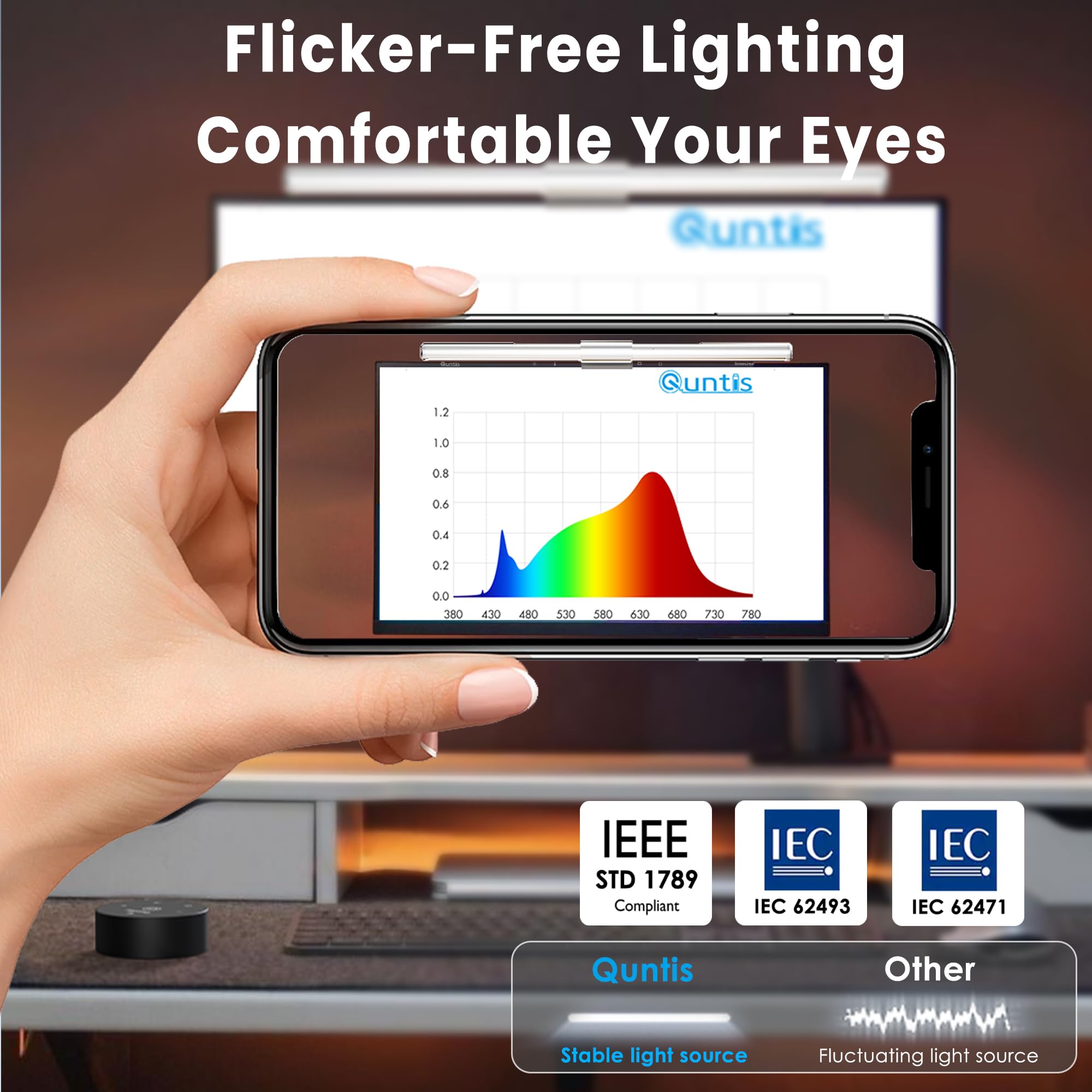 Monitor Light Bar Pro White, Eye-Care USB LED Lamp