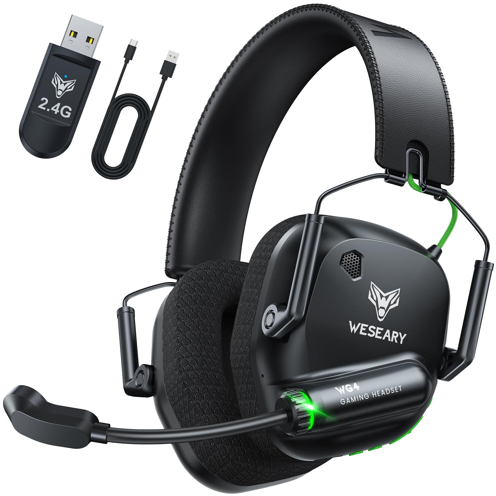 WESEARY WG4 Wireless Gaming Headset Dual-Mode 2.4GHz Bluetooth