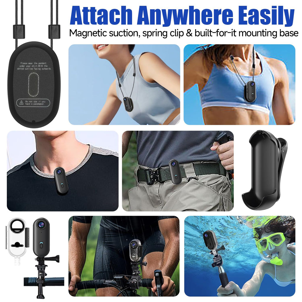 4K WiFi POV Action Body Camera — 64GB, Thumb Size, Waterproof, Magnetic, Hands-Free Snapcam