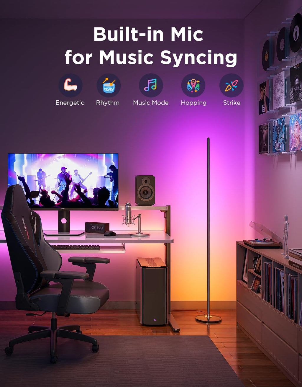 Smart RGBIC Corner Floor Lamp with App Control 1000lm