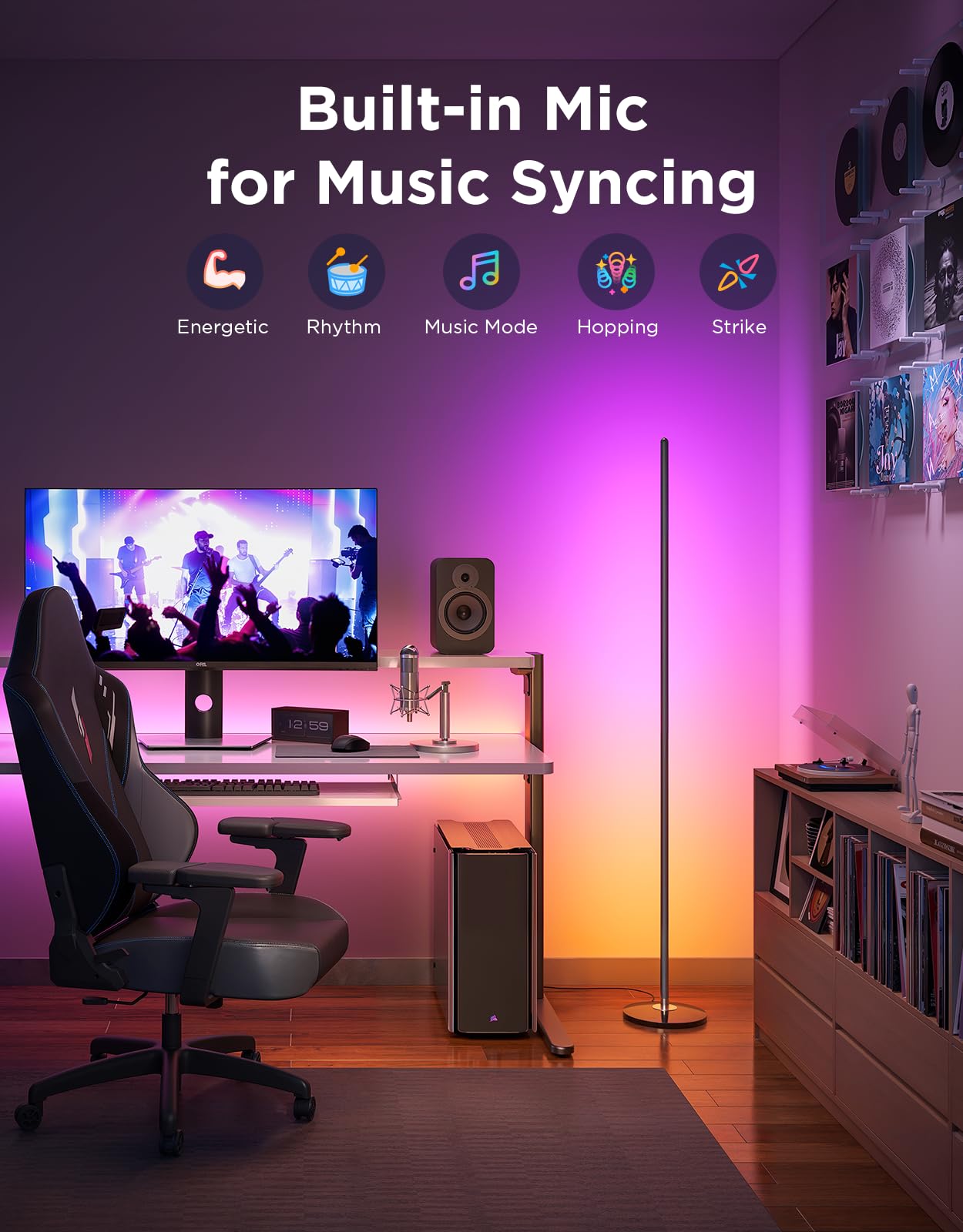 Smart RGBIC Corner Floor Lamp with App Control 1000lm