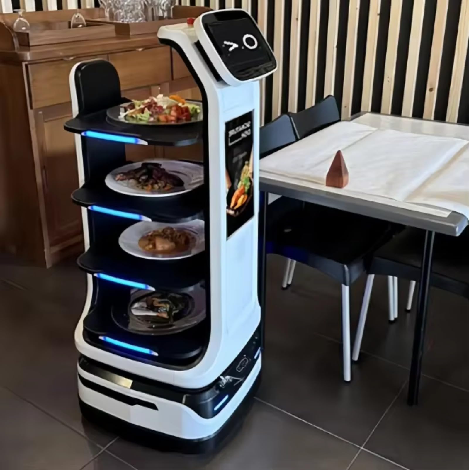 Kommerzieller Restaurant-Roboter mit intelligenter Navigation und Dual-Touchscreens