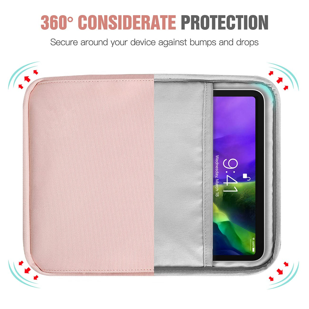 TiMOVO 9-11 Inch Tablet Sleeve Bag with Shoulder Strap for iPad 11-inch A16 2025, iPad 10th Gen. 10.9"/10.2", Galaxy Tab A9+/A11Plus 11", Pink