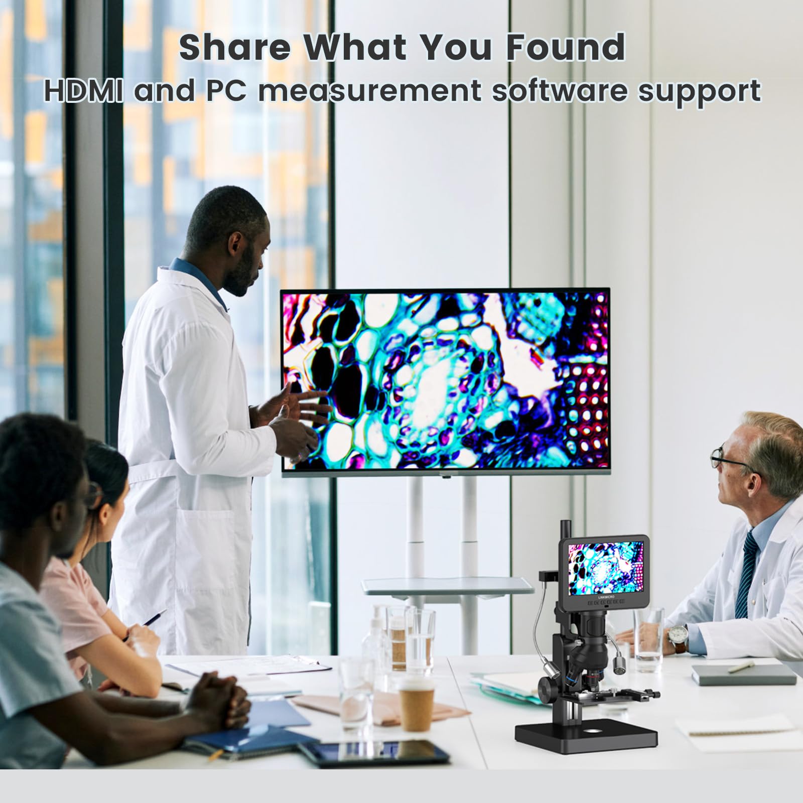 5 Lens HDMI Digital Microscope 5000X LM266S