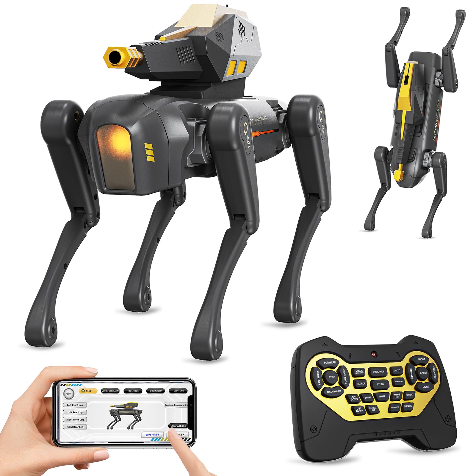 cxjoigxi Smart Robot Dog Spielzeug mit Blaster