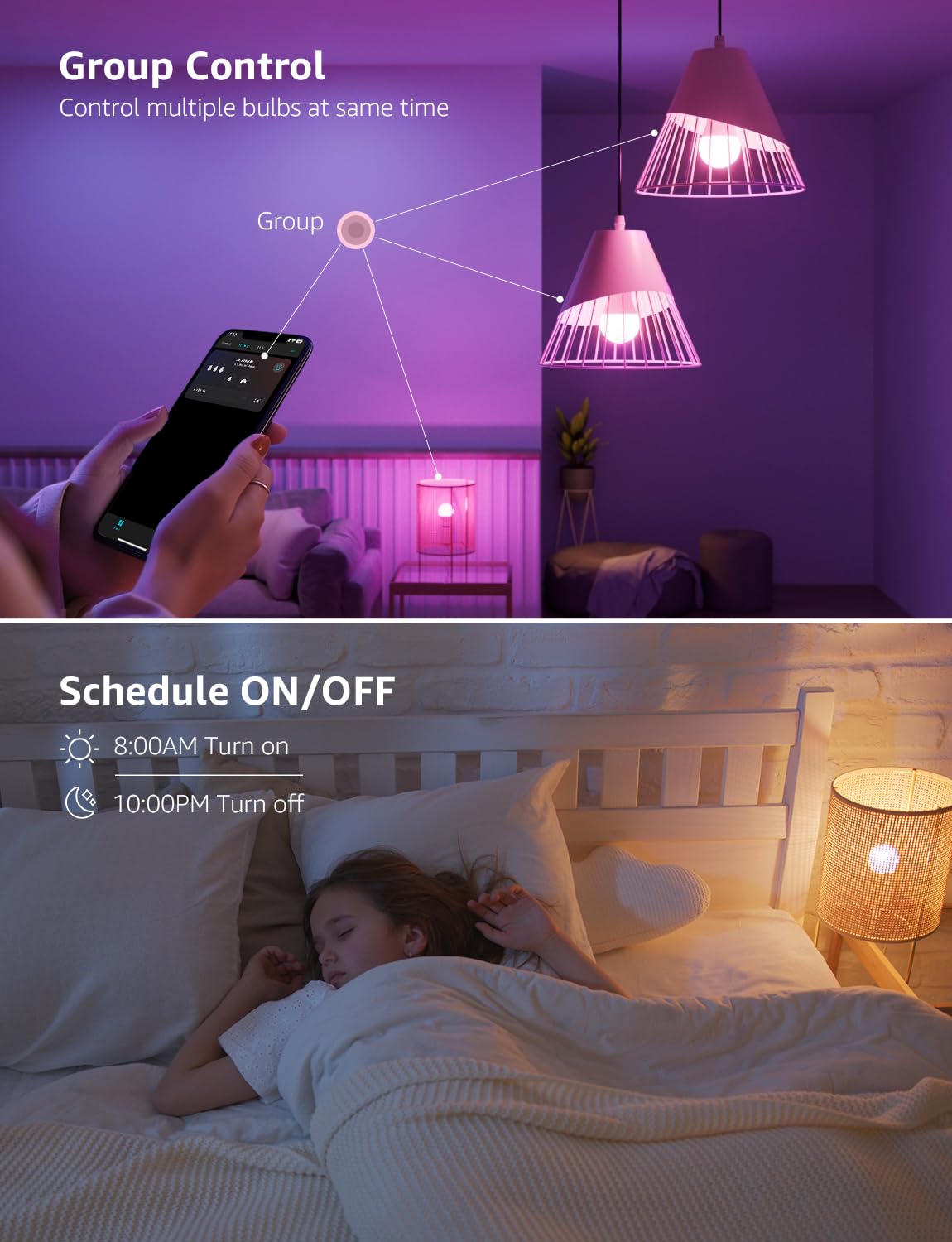 AI Smart Bulbs: Personalized RGBWW WiFi & Bluetooth Lights