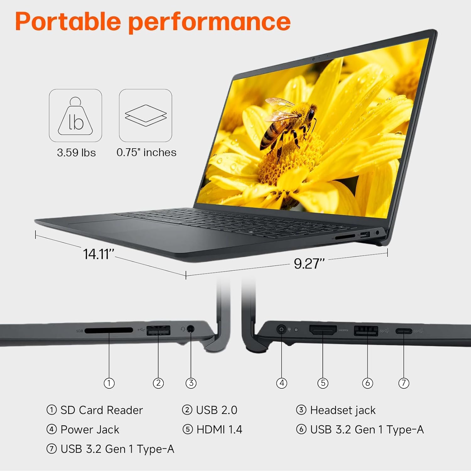 15.6" FHD Touchscreen Laptop, AMD Ryzen 7 7730U, 16GB