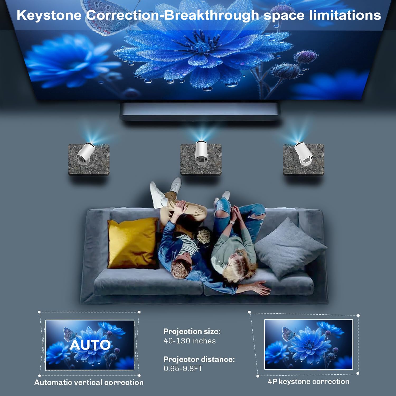 Mini 4K WiFi 6 BT 5.2 Projector HY300