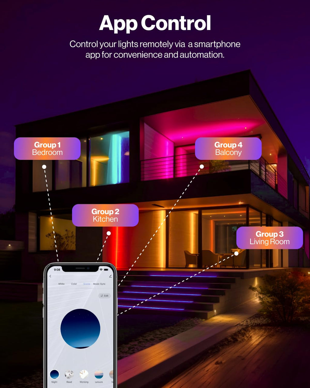 Smart Color Changing Ultra Thin WiFi Recessed Lights
