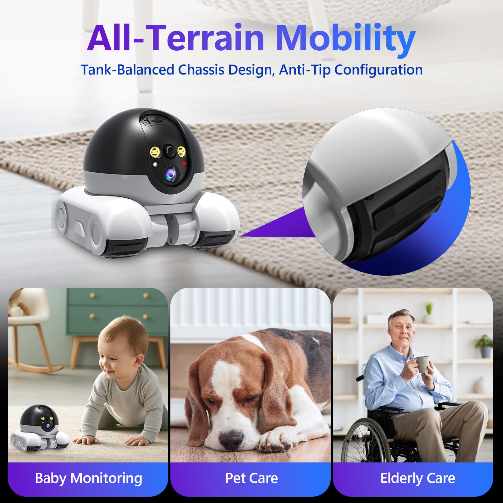 Wi-Fi Mobile Patrol Robot Camera for Home Monitoring and Security