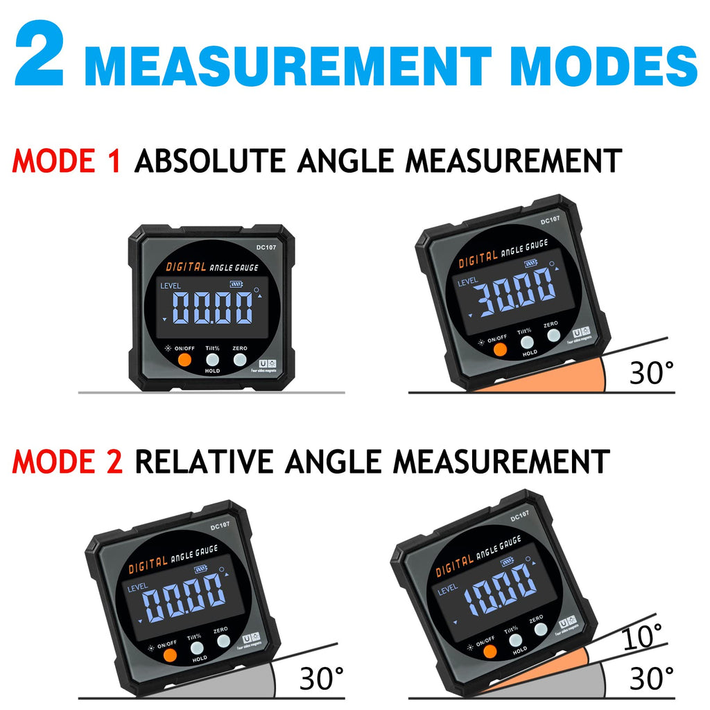Digital Laser Level Angle Finder with 4-Side Strong Magnet