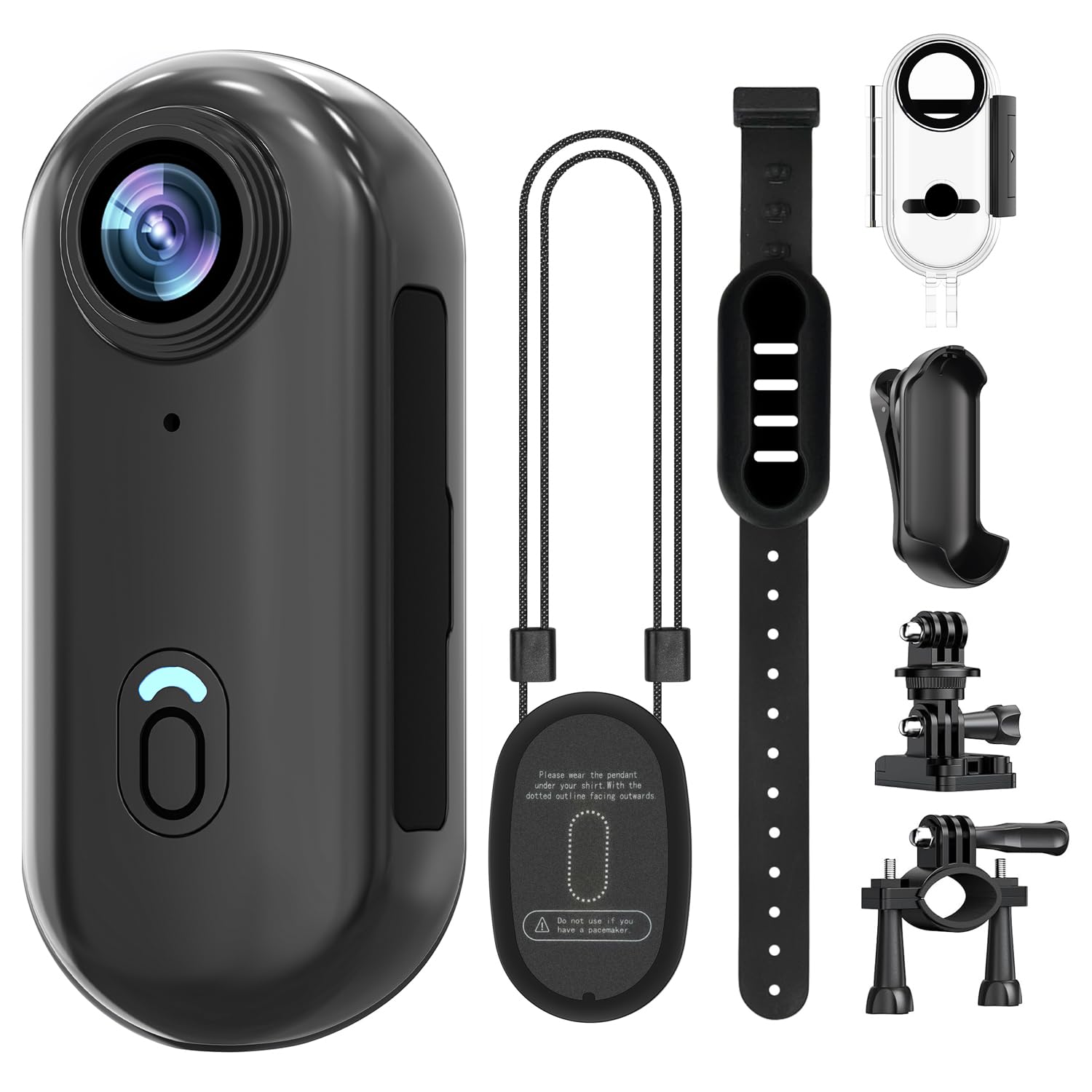 4K WIFI POV Action Body Camera 64GB, Thumb Size Mini Bodycam, Waterproof Magnetic Wearable Hand-free Portable Sports Action Cameras, Snapcam Mount Anywhere for Cycling, Skiing, Swimming, Walking