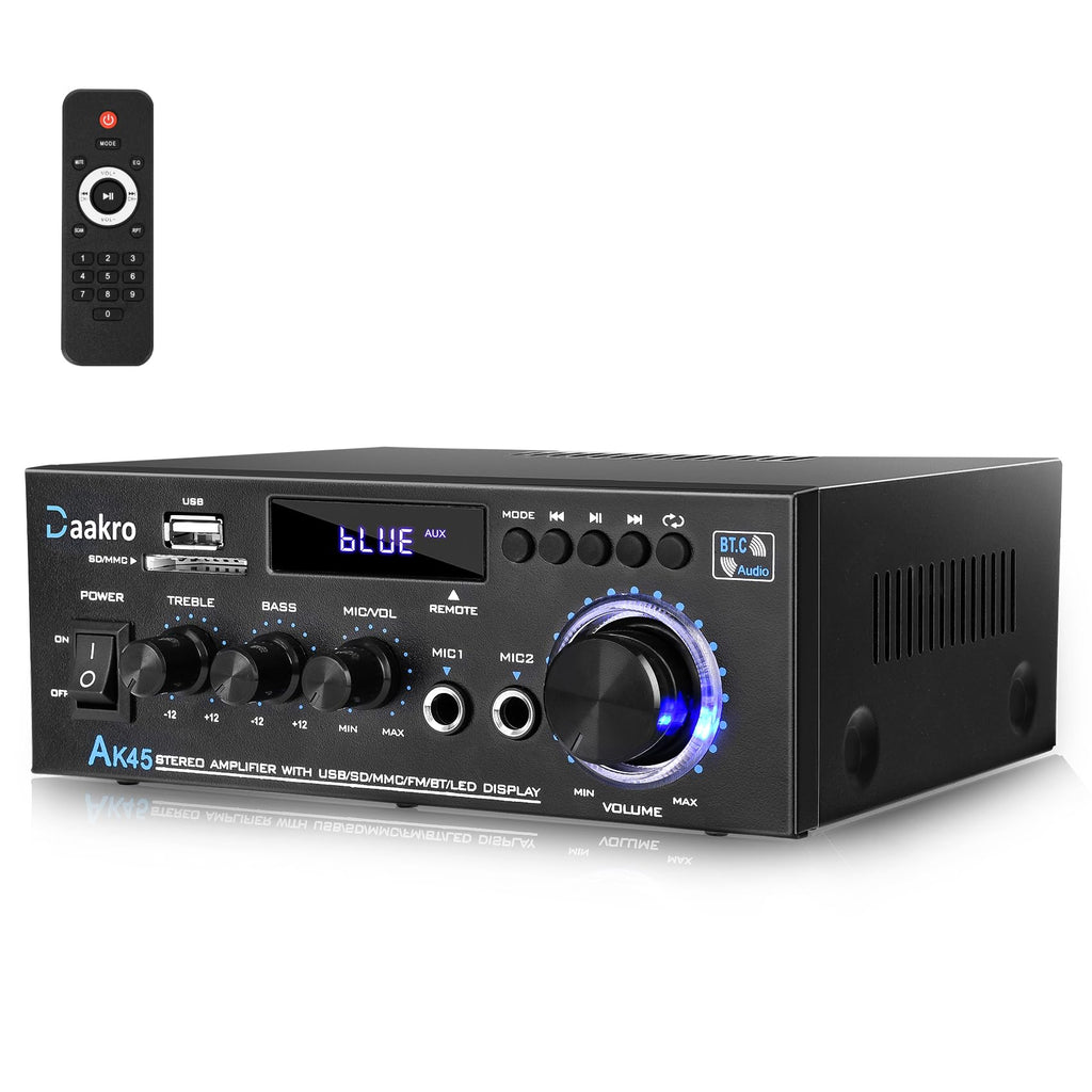 Amplificador Estéreo 300W Bluetooth 5.0 FM USB SD AK45