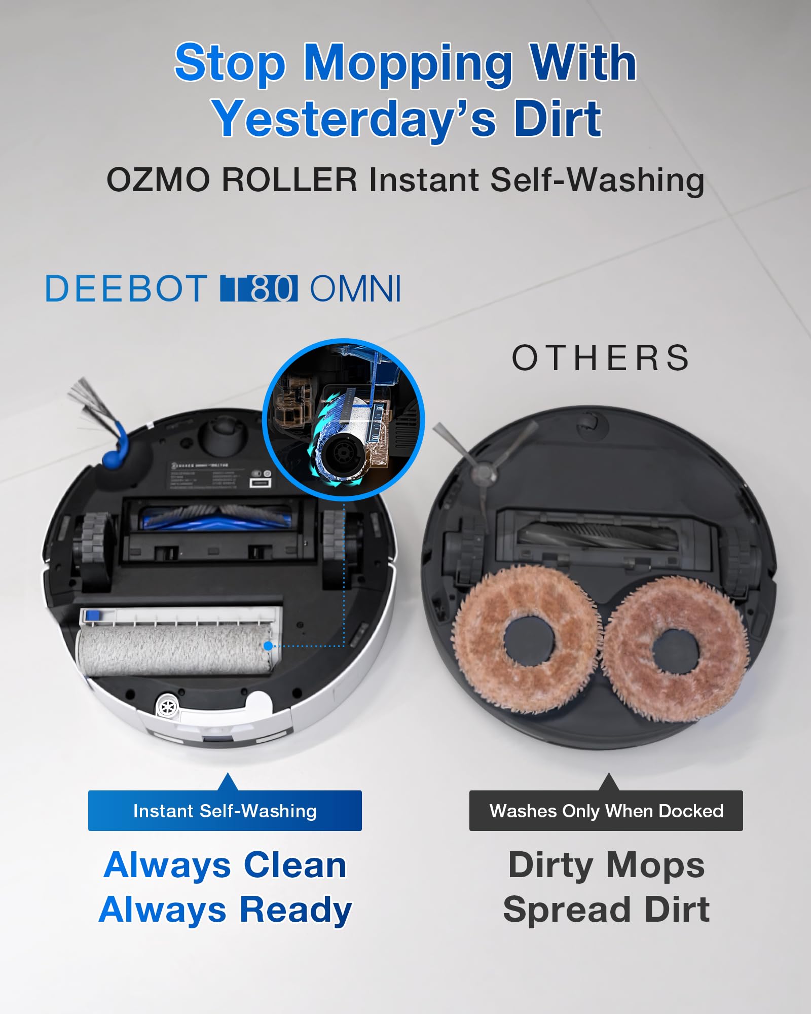 Robot Aspirateur et Serpillière Autonettoyant avec Navigation IA T80