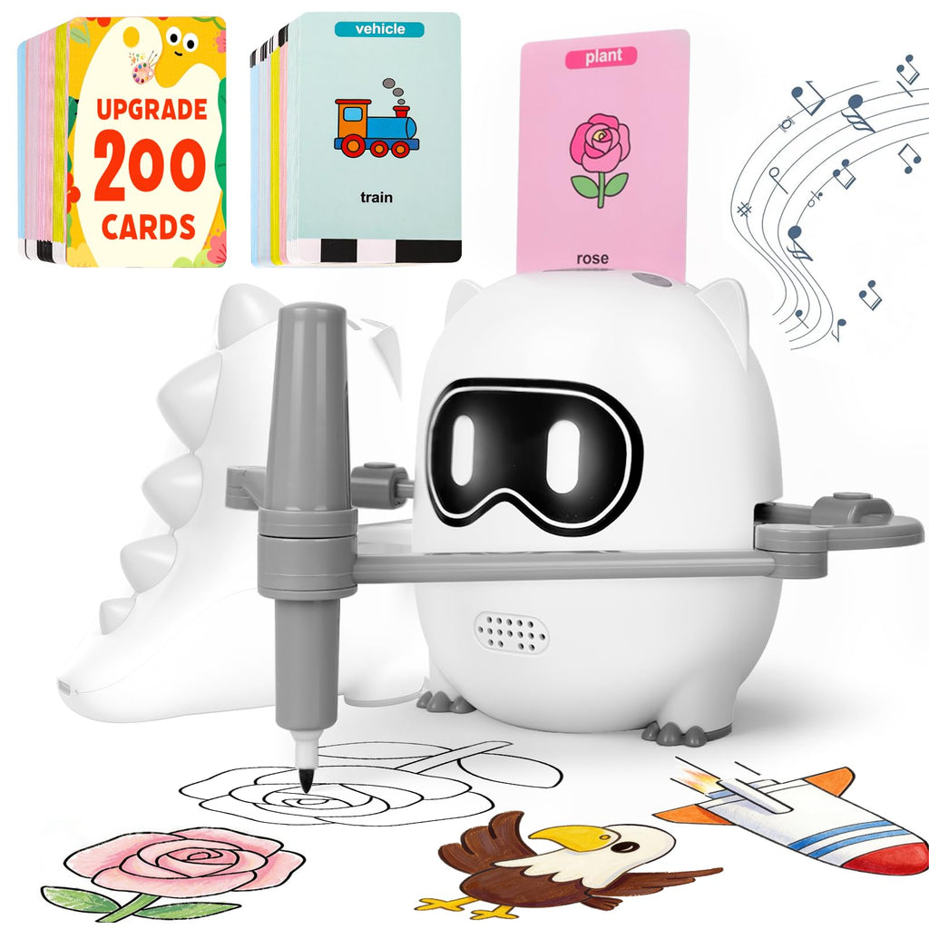 Drawing Robot Toy with 200 Cards for Kids Educational