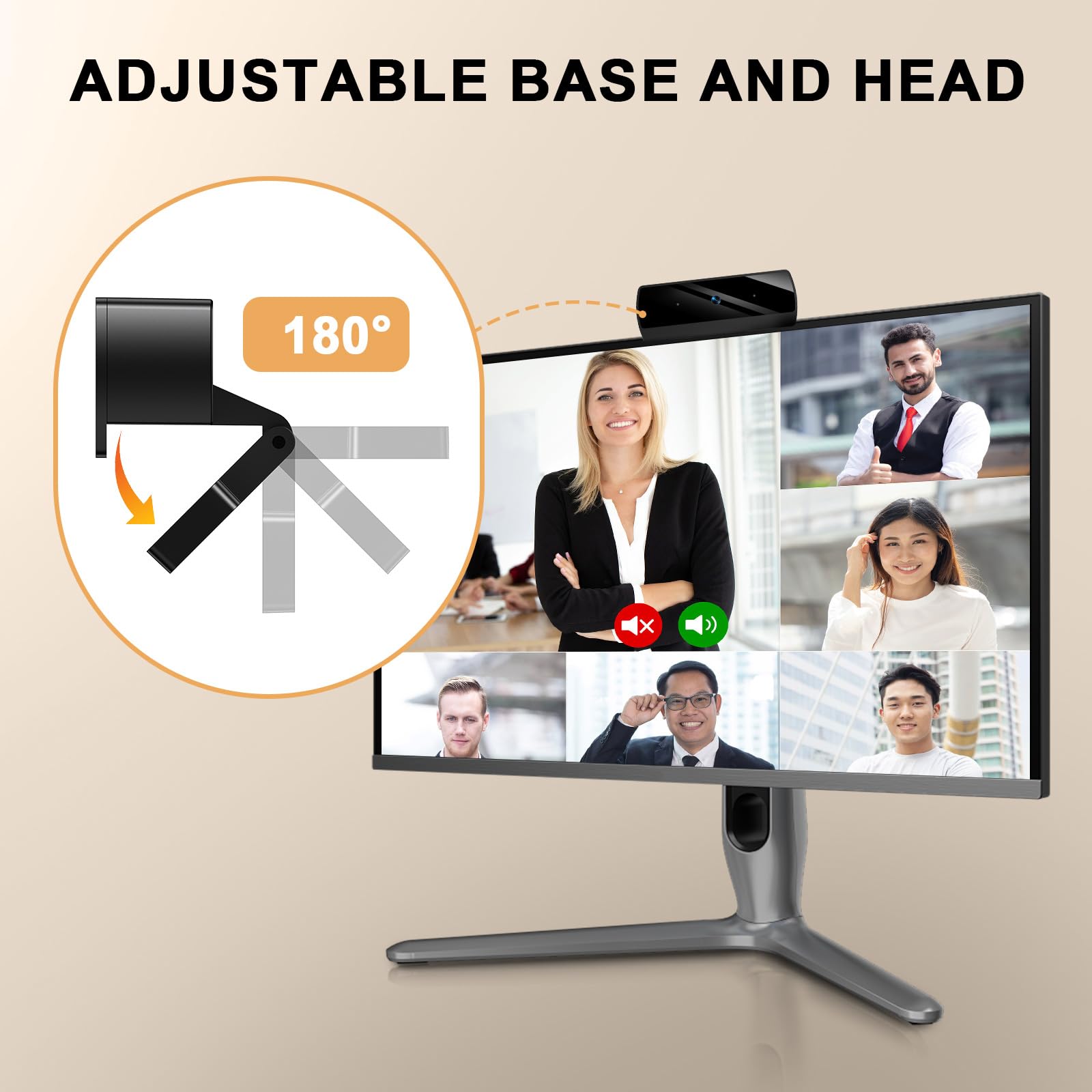 Diccik 1080P Webcam with Microphone, Full HD Video Calling Web Camera, HD Light