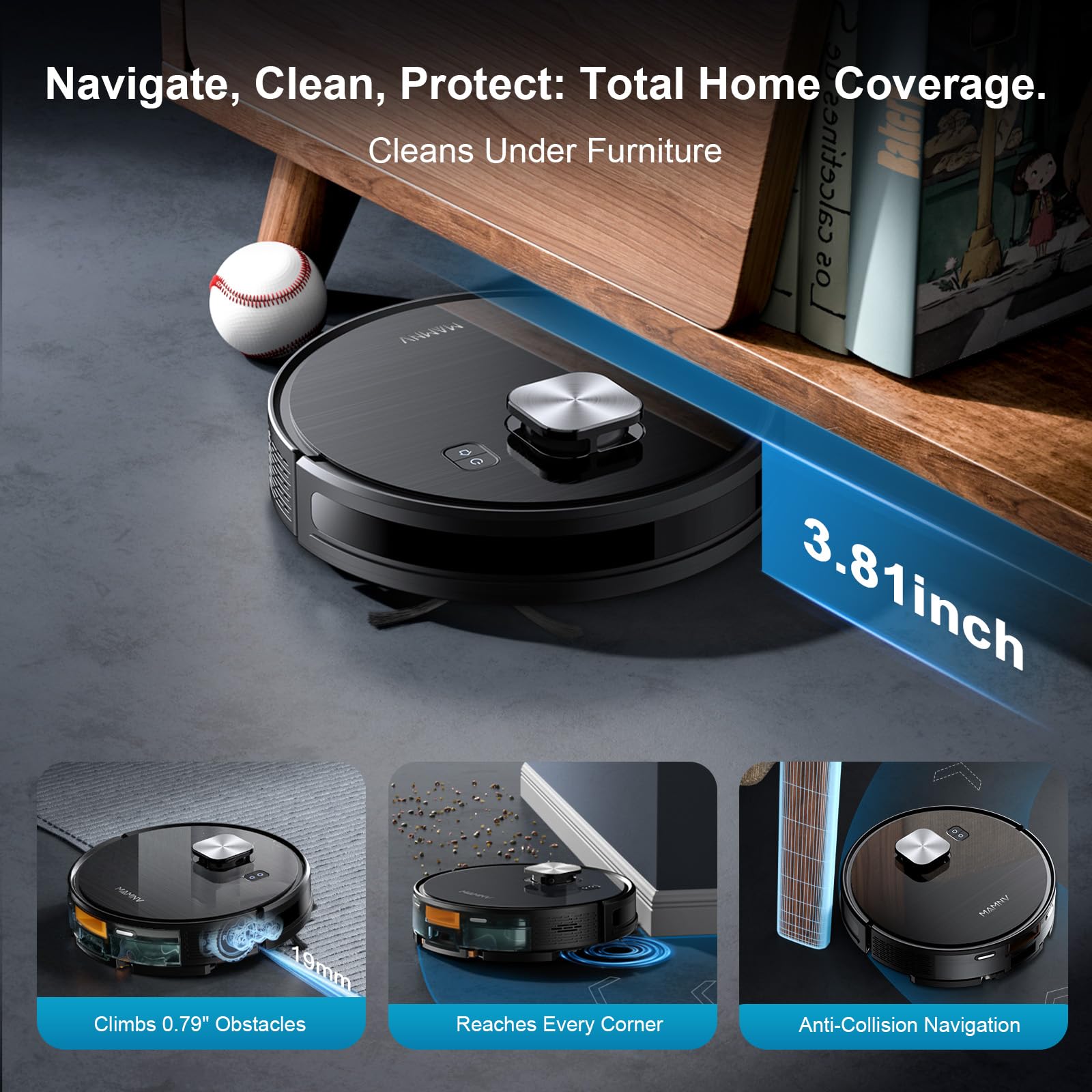 Robot Vacuum and Mop with 90-Day Self-Emptying