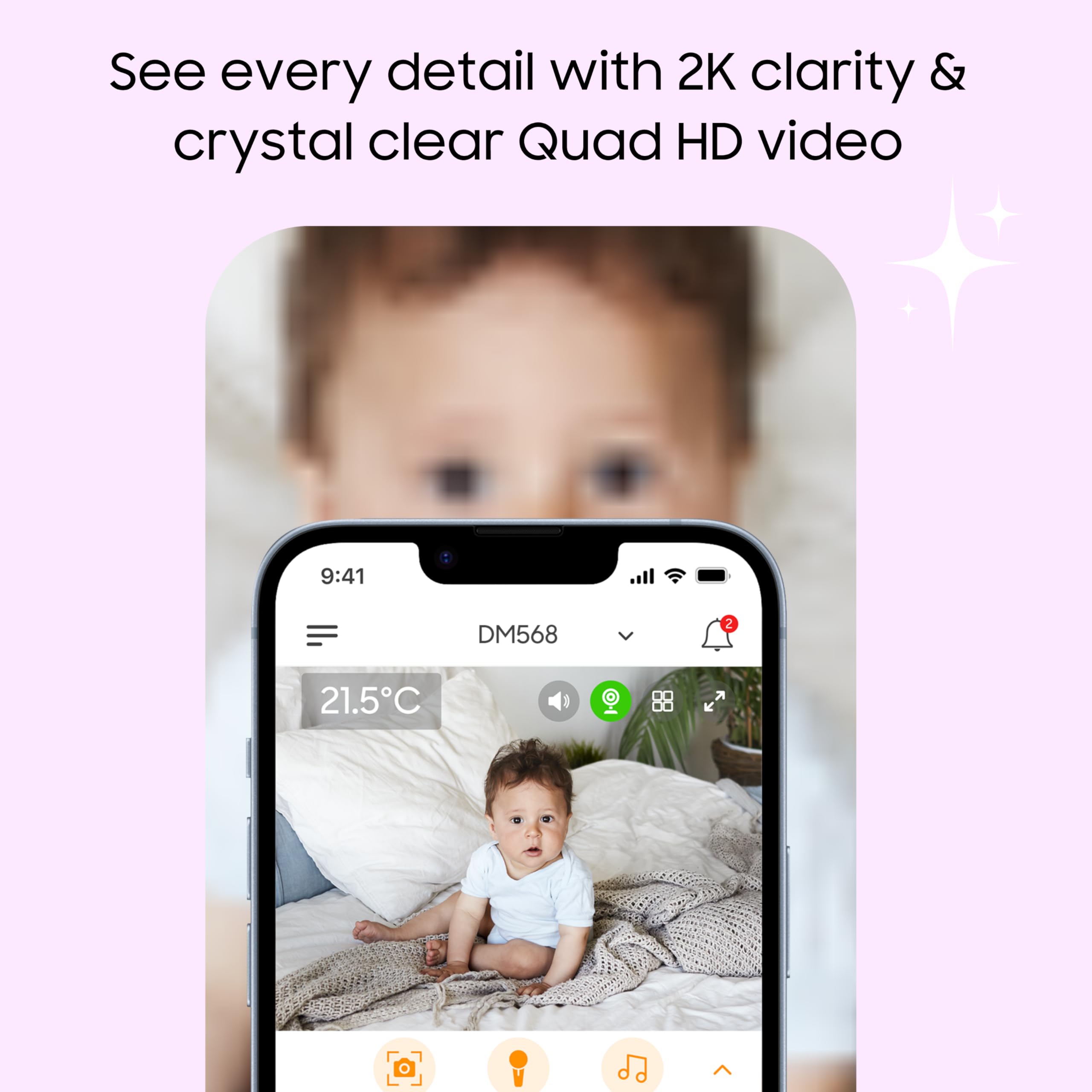 2K QHD Video Körpə Monitoru Kamera və Audio DM568