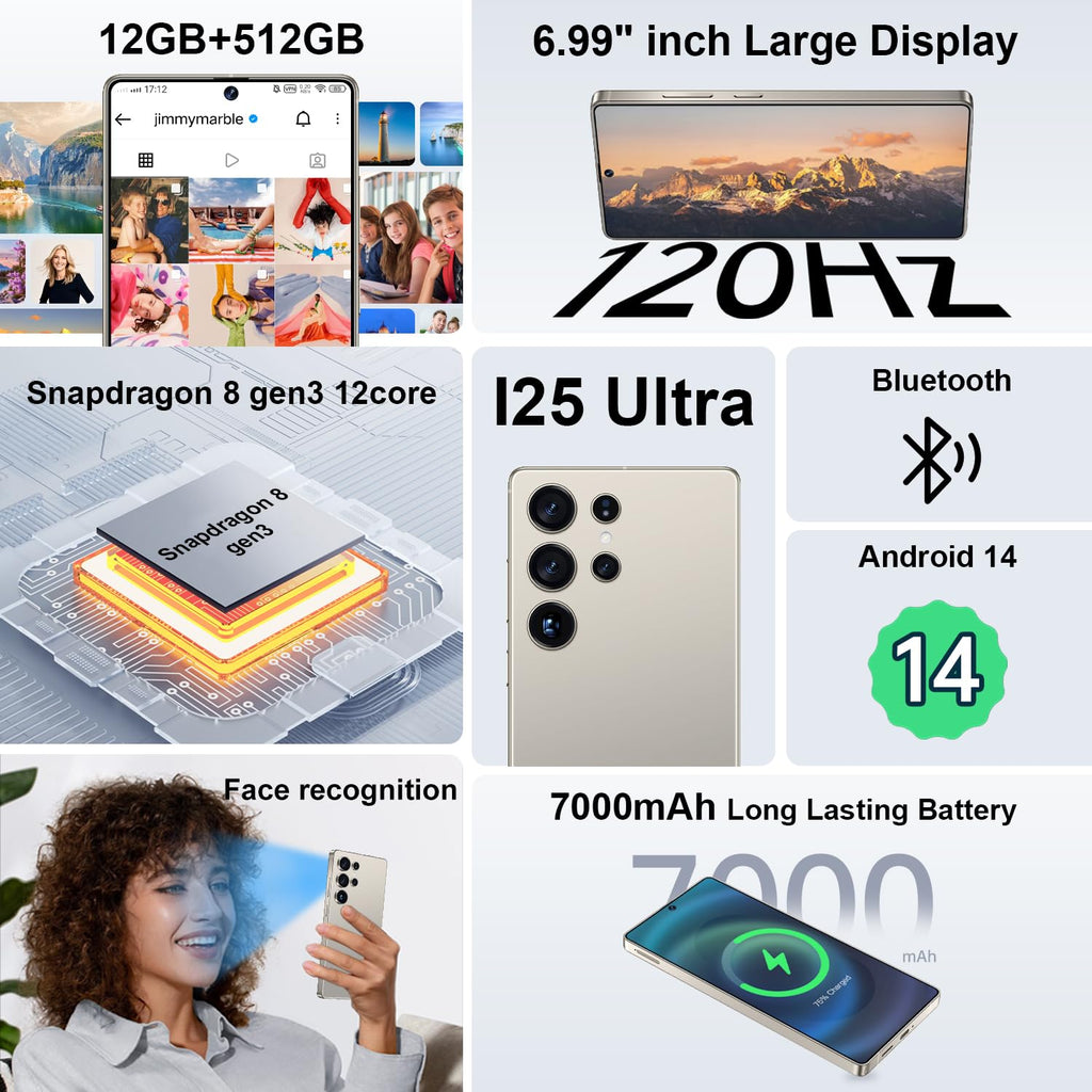 Kilidsiz 5G Smartfon I25 Ultra 16GB RAM 512GB Yaddaş