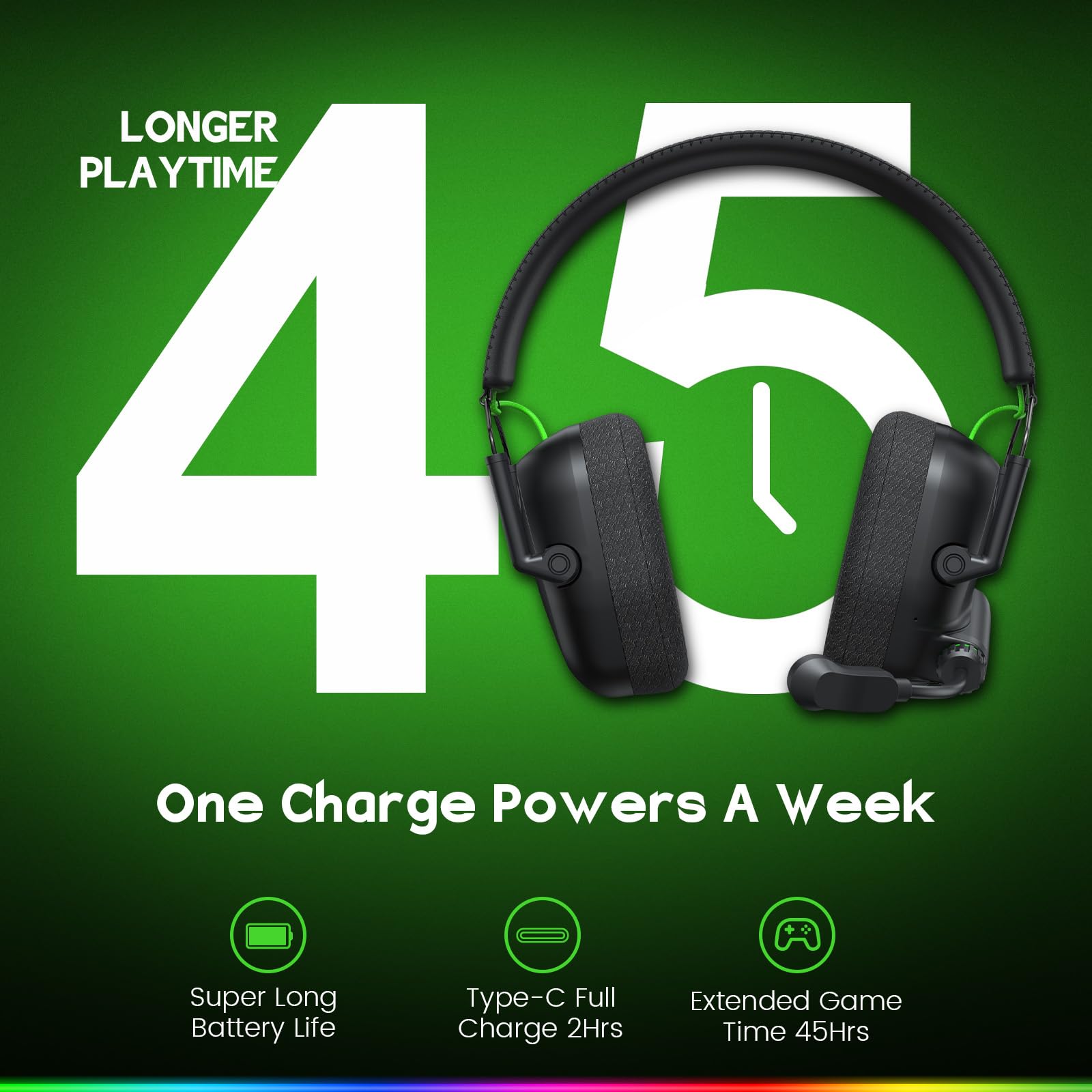 WESEARY WG4 Wireless Gaming Headset Dual-Mode 2.4GHz Bluetooth