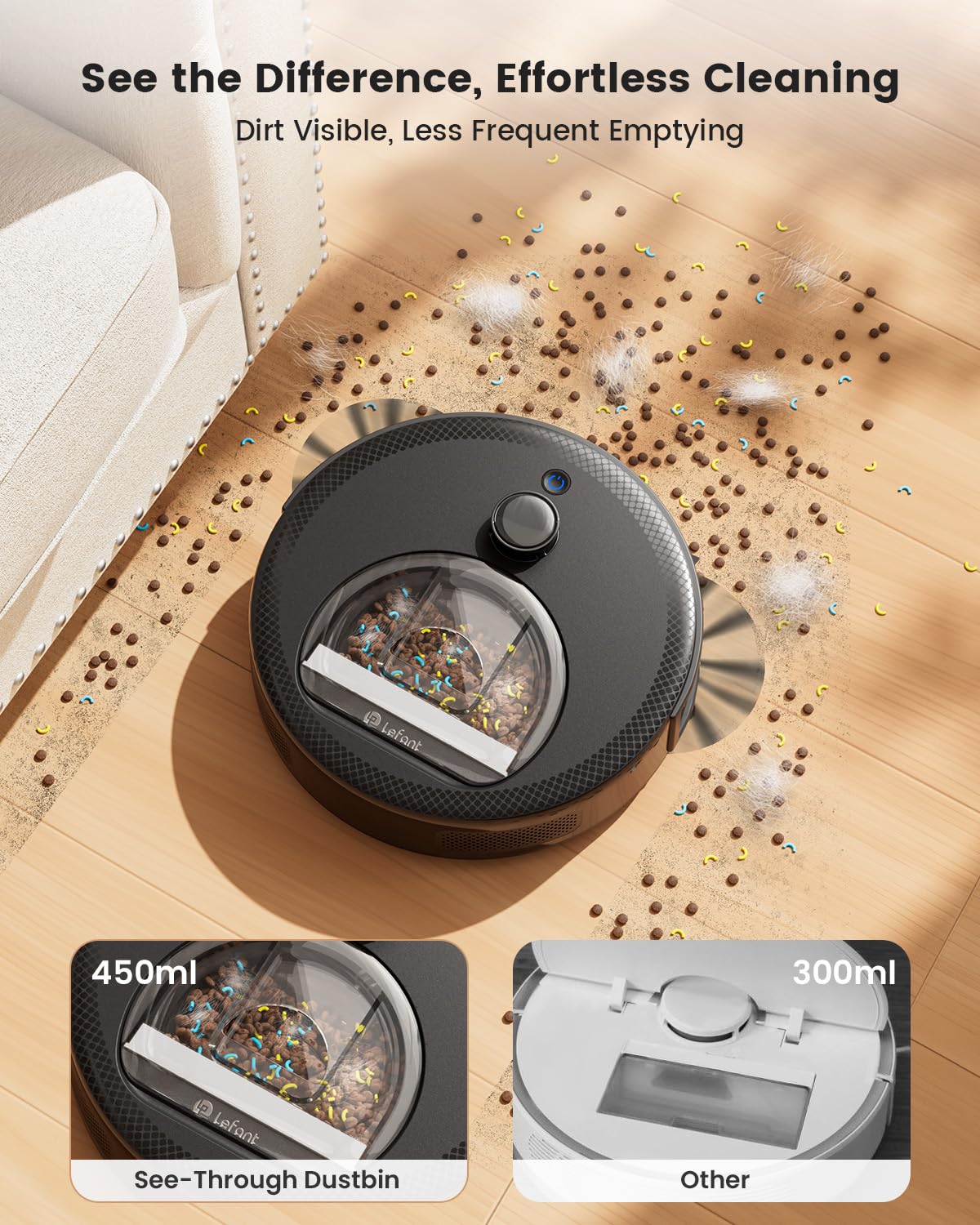 LiDAR Robot Vacuum and Mop with Smart Mapping, M330