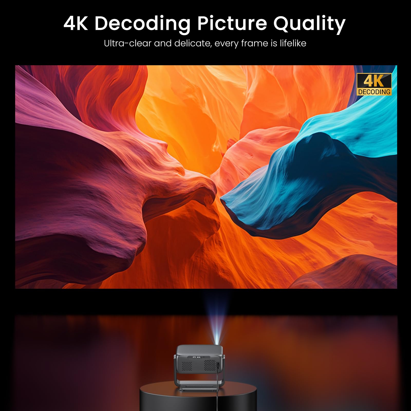 Google TV 4K Outdoor Projector 2000 ANSI HAPPRUN