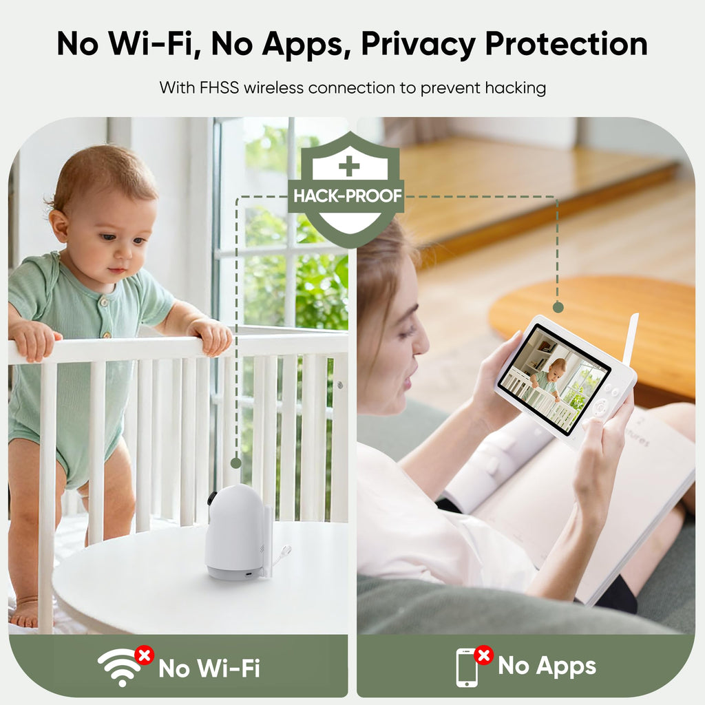7" WiFi Olmayan Körpə Monitoru 1080P HD Ekranla