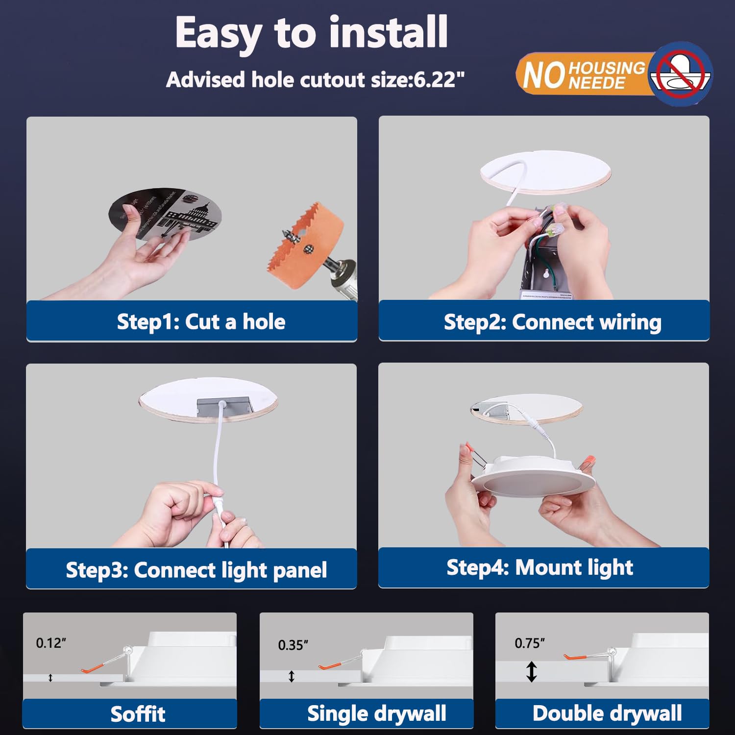 RICHSING 10 Pack 6 Inch LED Recessed Light 16W RGBCW Recessed Ceiling Lights Dimmable by Alexa & APP, 2700K-6000K 1350LM Recessed Lighting with Junction Box,16 Million Colors, DIY Scenes, 23 Modes