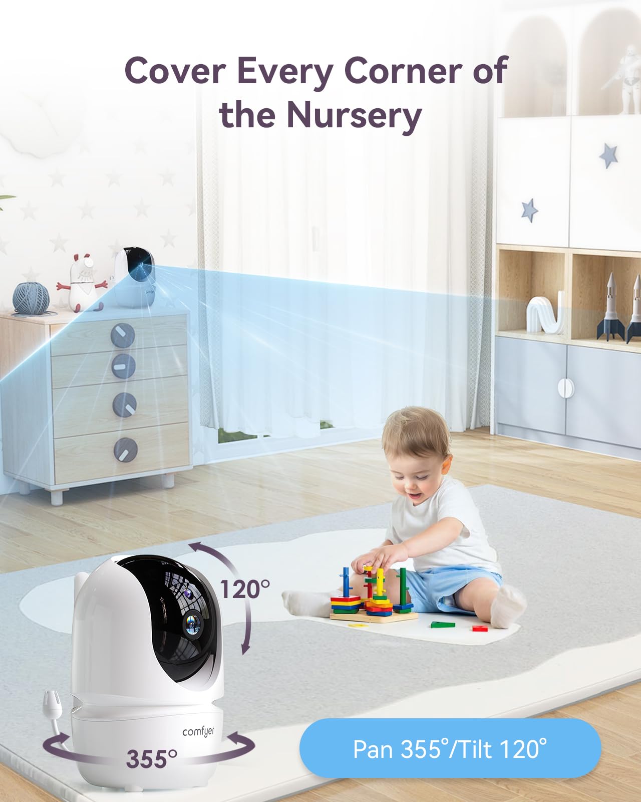 Comfyer 7" HD Baby Monitor mit 2 Kameras und Splitscreen
