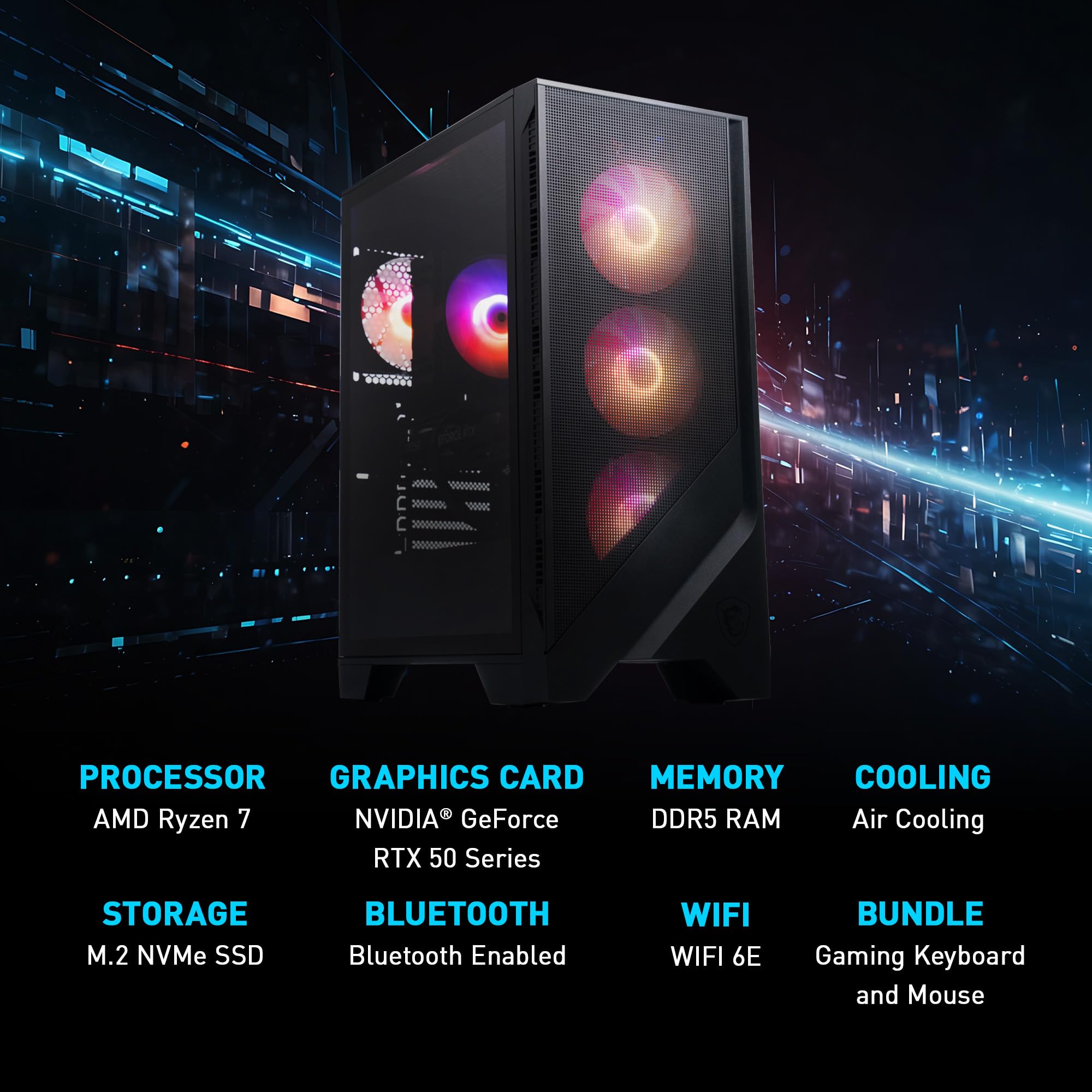 Игровой настольный ПК AMD R7-8700F RTX 5070 32GB DDR5