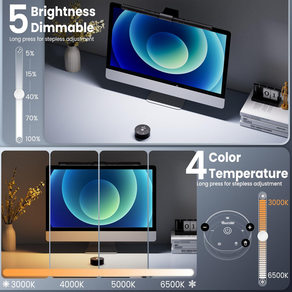 Computer Monitor Lamp with Auto-Dimming and Eye Care