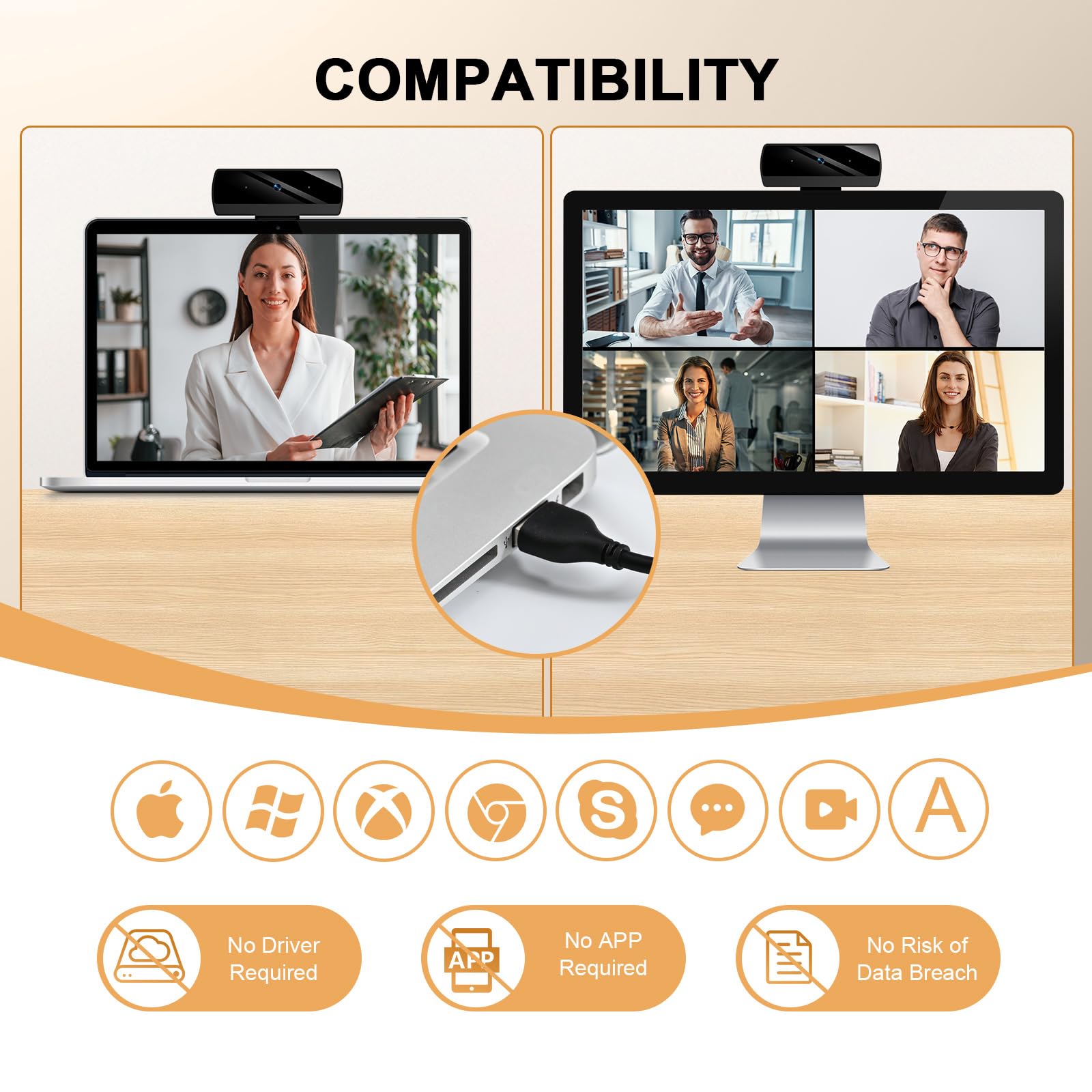 Diccik 1080P Webcam with Microphone, Full HD Video Calling Web Camera, HD Light