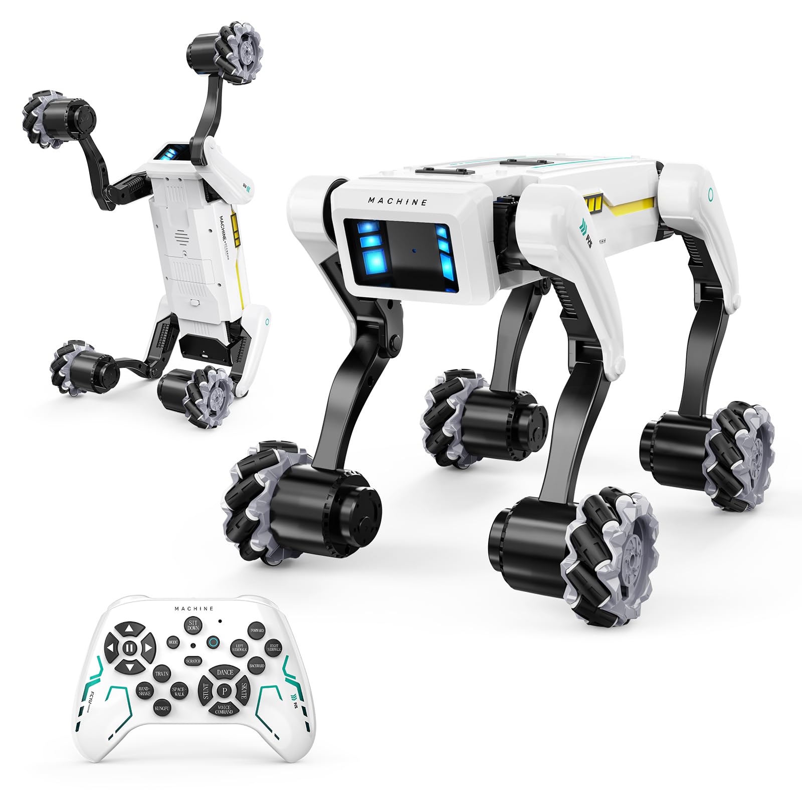 Intelligenter Roboterhund mit Rädern und Sprachsteuerung