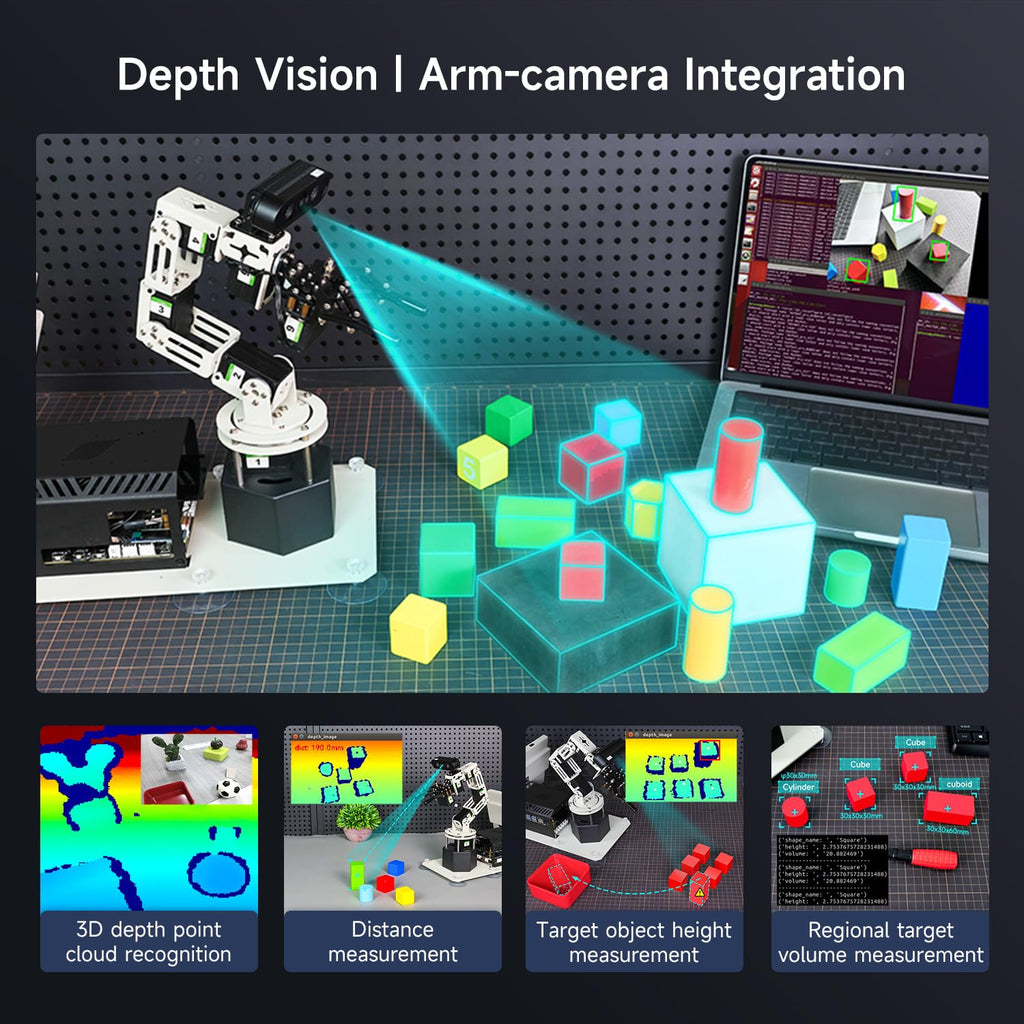 6DOF Robotic Arm with 3D Vision AI Intelligence Educational