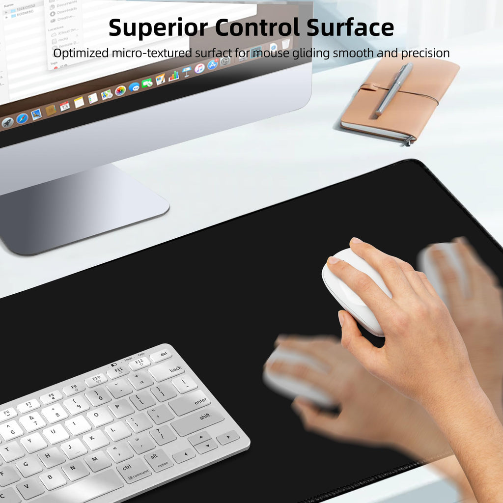 Коврик для мыши с беспроводной зарядкой, игровой коврик для мыши с ультрагладкой поверхностью, большой коврик для стола XXL, нескользящий коврик для мыши, водонепроницаемый коврик для компьютерной клавиатуры для игр, стола, офиса, ПК, 800x400x4 мм, черный