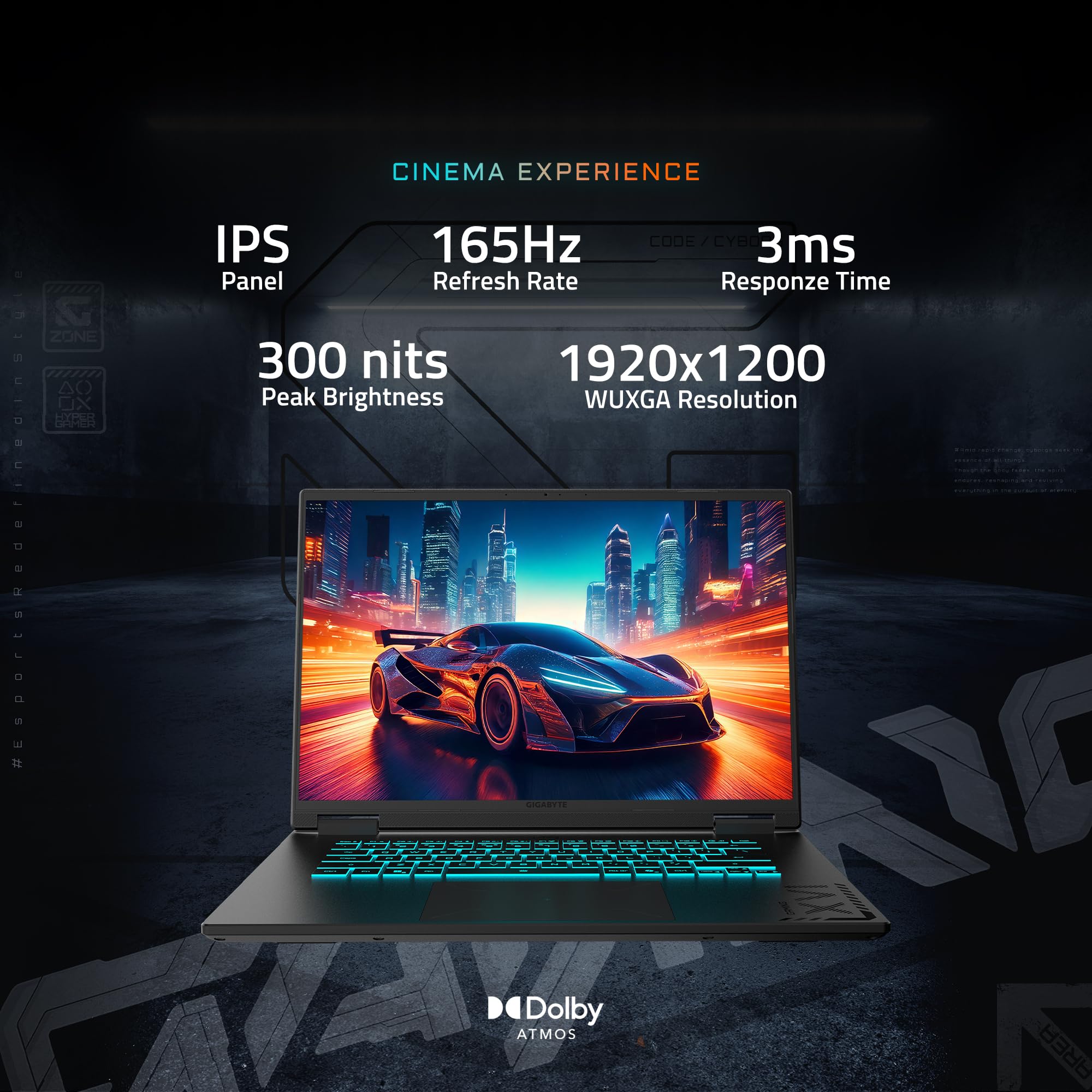 Игровой ноутбук GIGABYTE с 165 Гц, i7-13620H, RTX 5060,