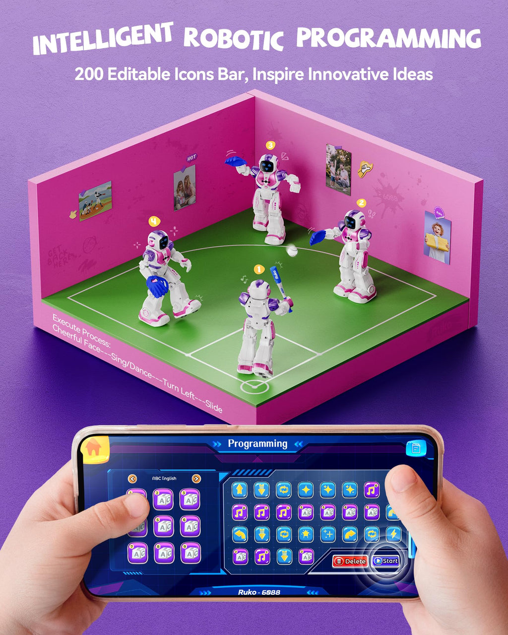 Interactive Dancing Robot with Gesture Control App Rechargeable 6088