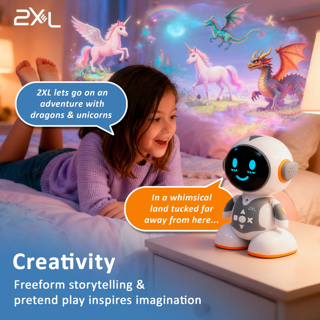 2XL Interactive Robot Toy for Kids – Smart Learning Games, Stories, Quizzes & 40+ Languages | Voice Interaction, Parental Controls & Safe AI Technology
