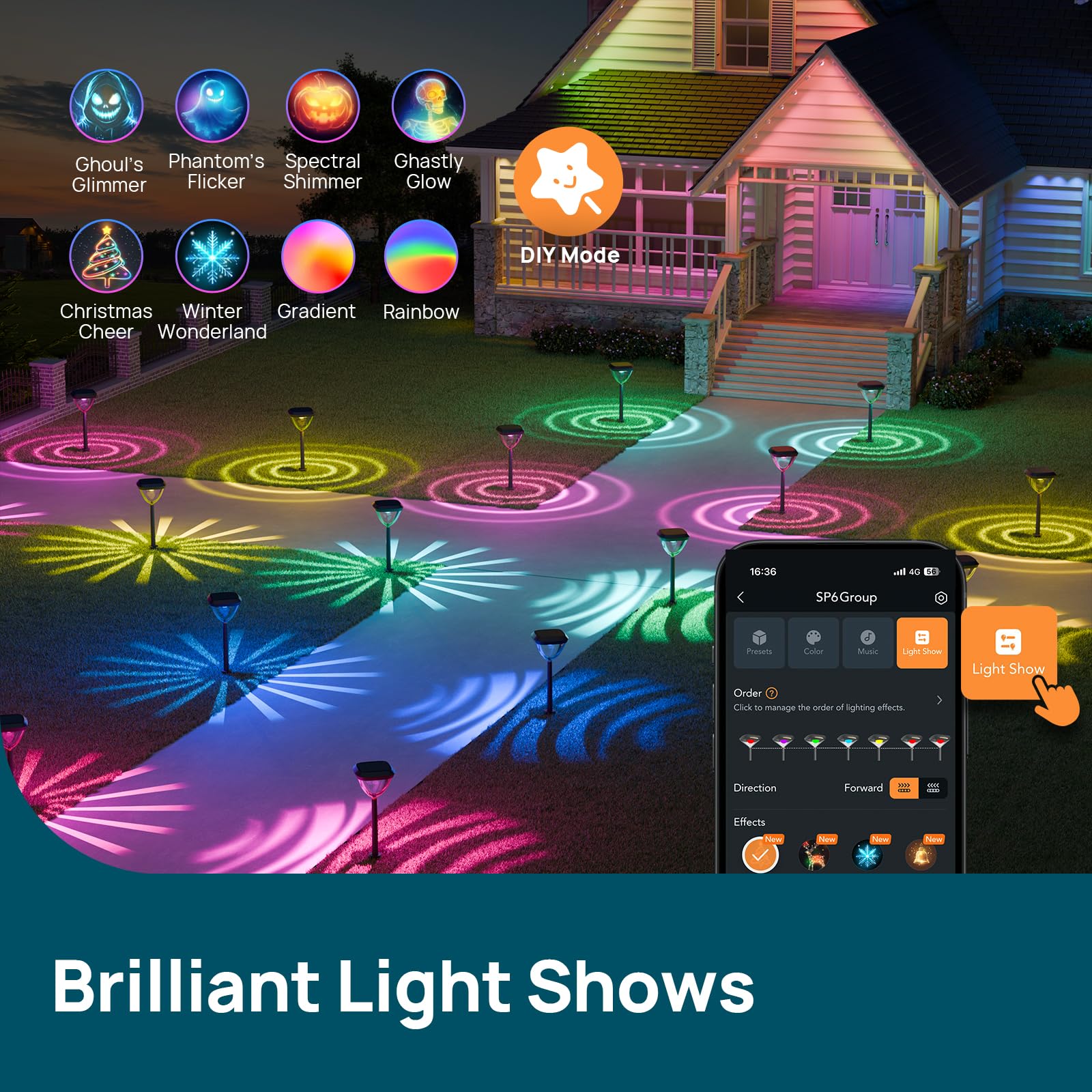 Smart Solar Pathway Lights SP6 App Pattern Control