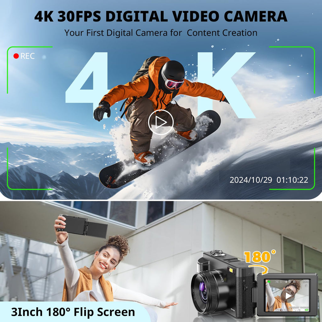 4K Цифровая камера DC101 с автофокусом 48 Мп для
