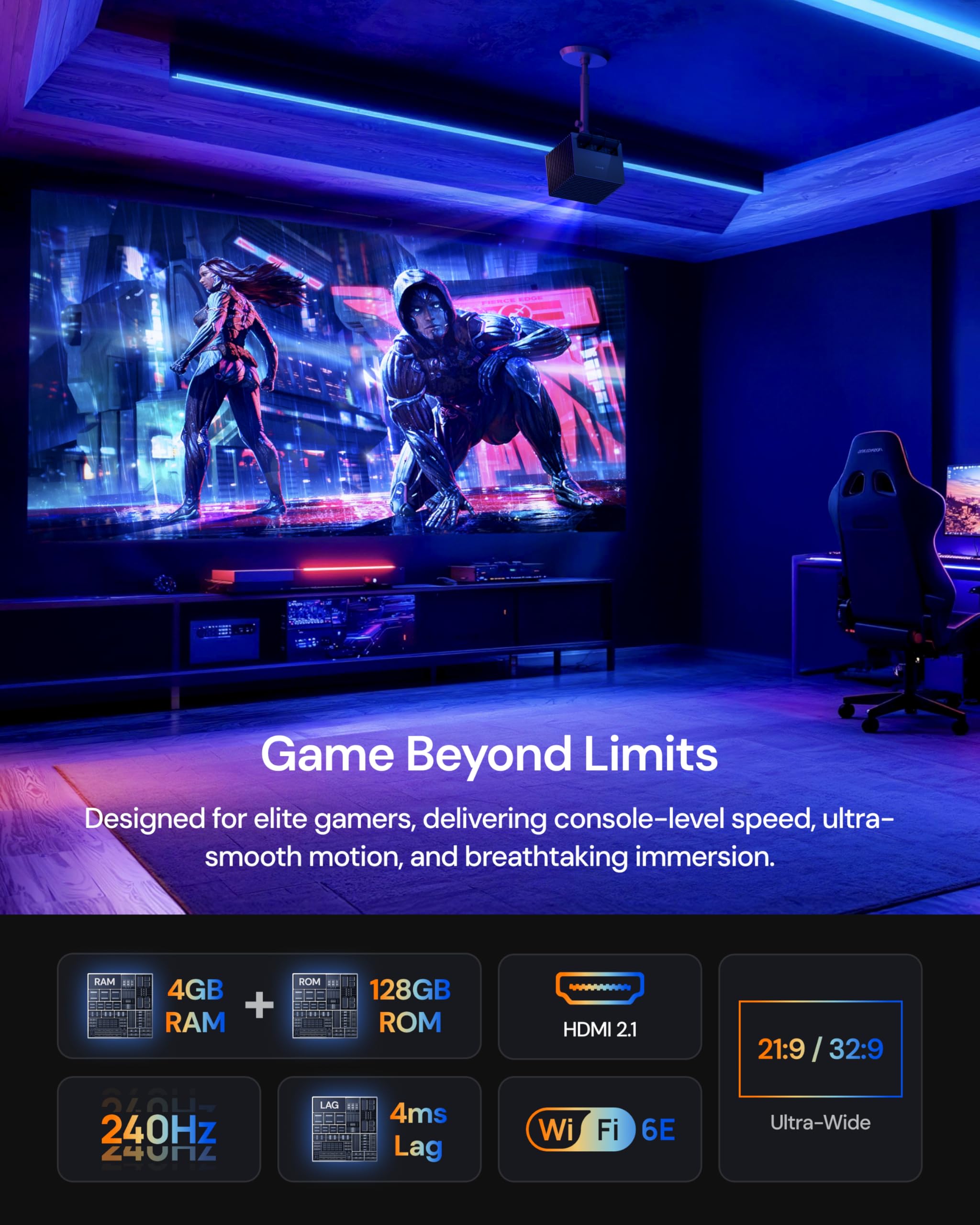 VisionMaster Pro2 Triple Laser Projector 4K 3000 ISO Lumens