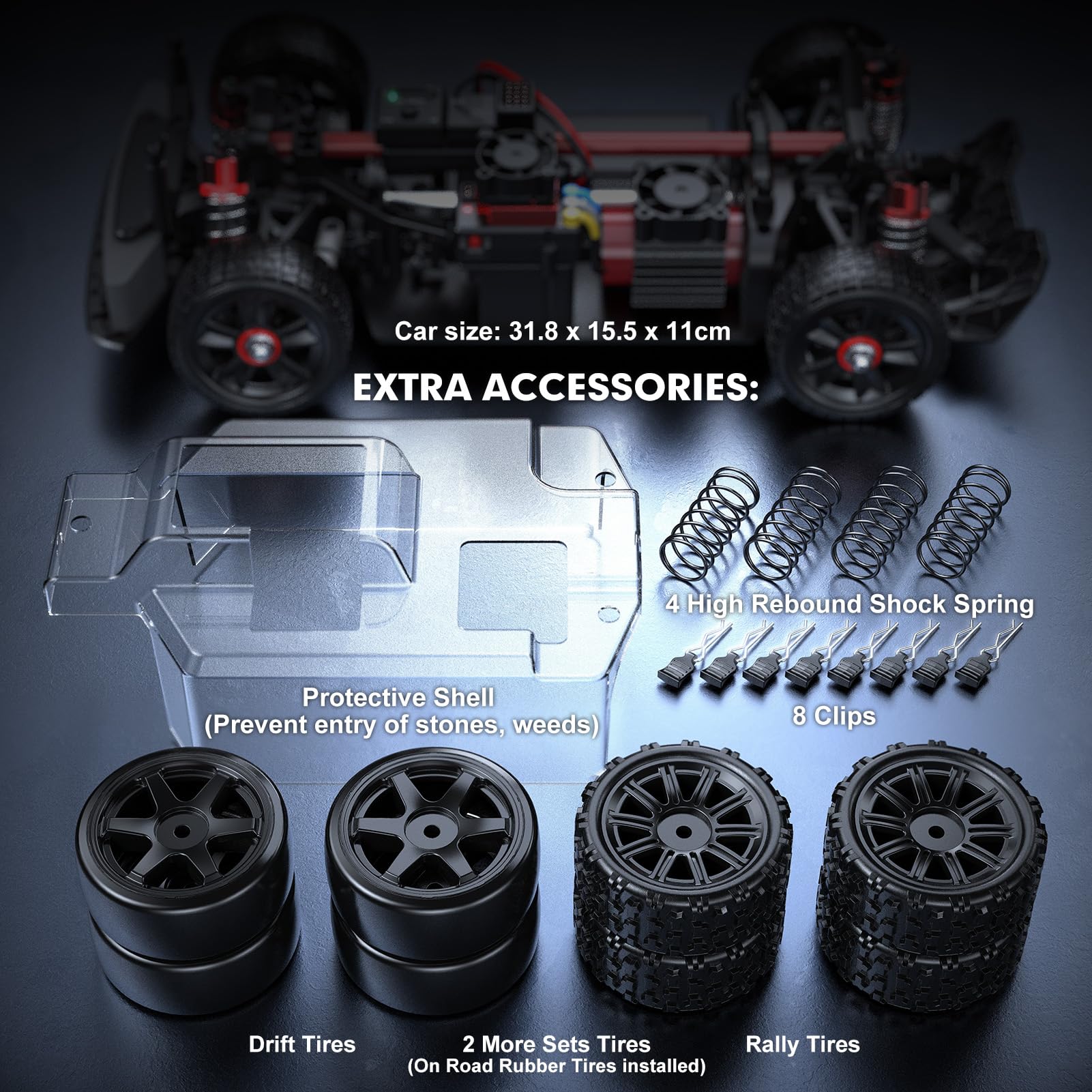 1/14 Ölçülü Fırçasız RC Drift Avtomobili ilə Giroskop 14301