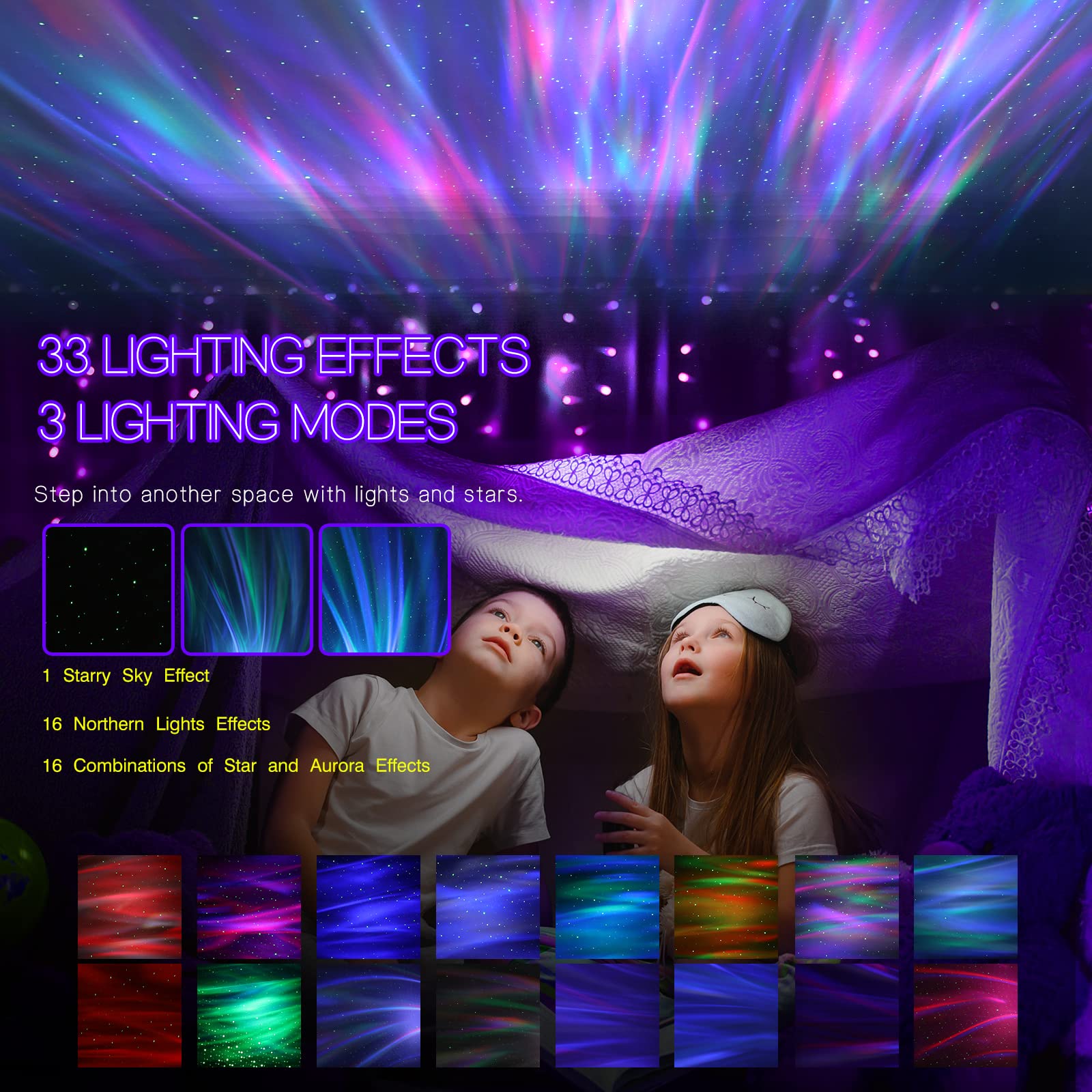 HODANS Aurora Galaxy Light Projector with 33 Effects
