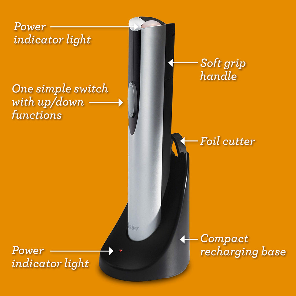 Cordless Electric Wine Bottle Opener with Foil Cutter 034010-700-000