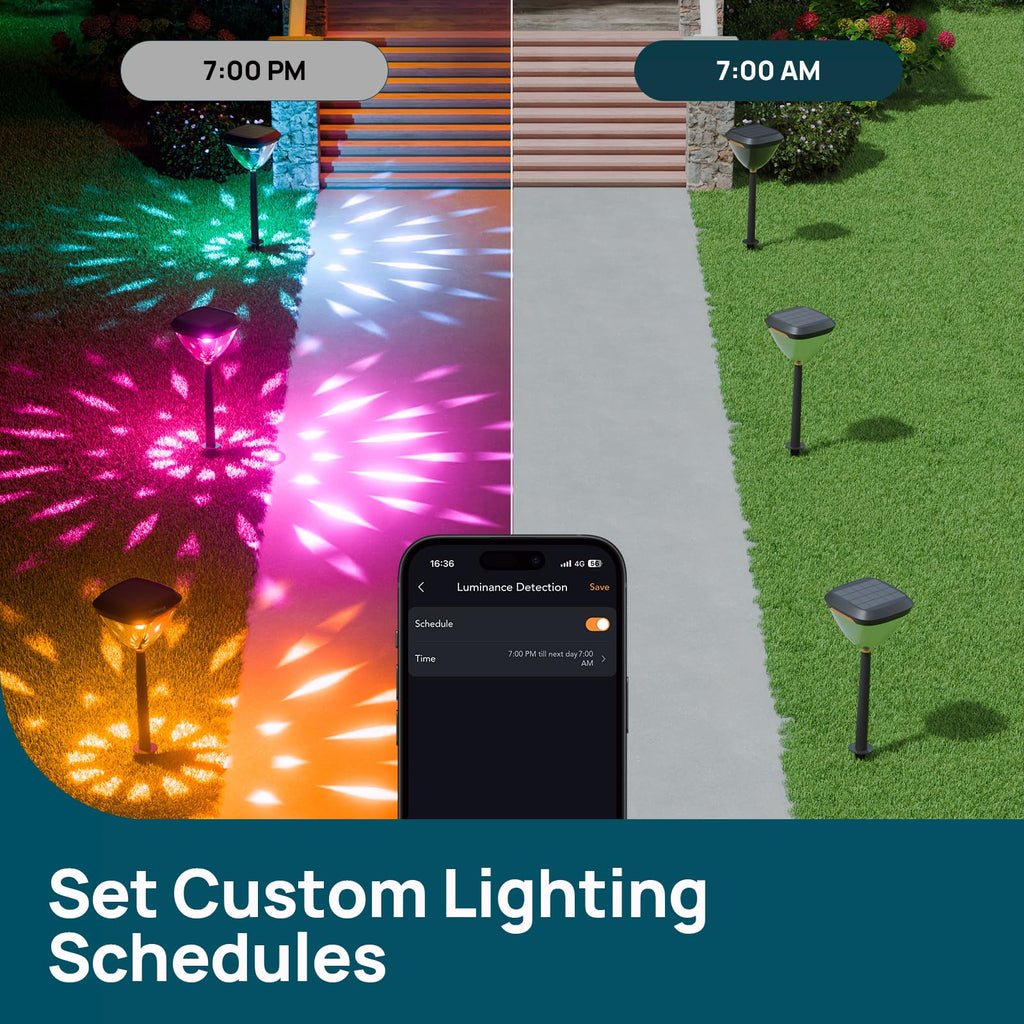Smart Solar Pathway Lights SP6 App Pattern Control