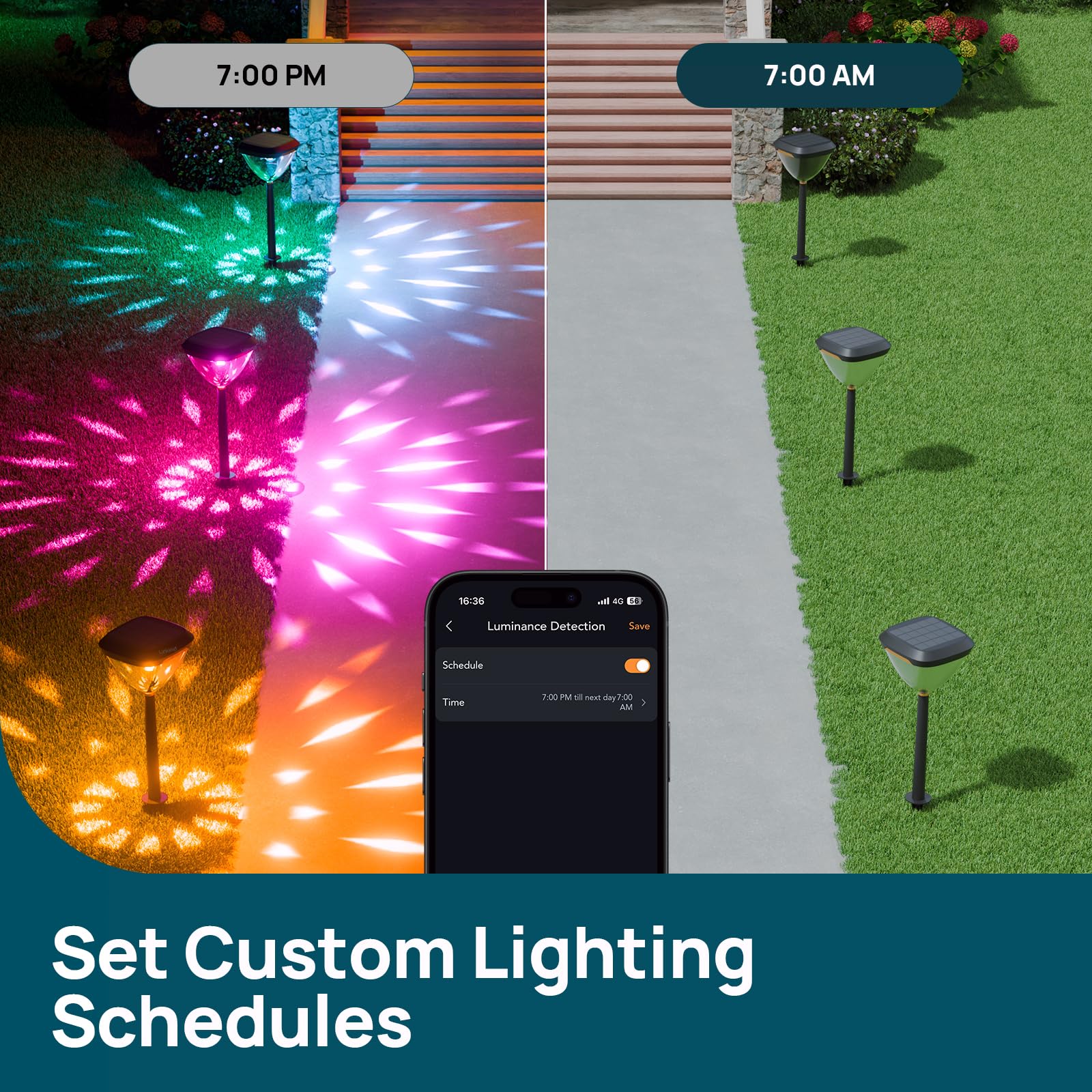 Smart Solar Pathway Lights SP6 App Pattern Control