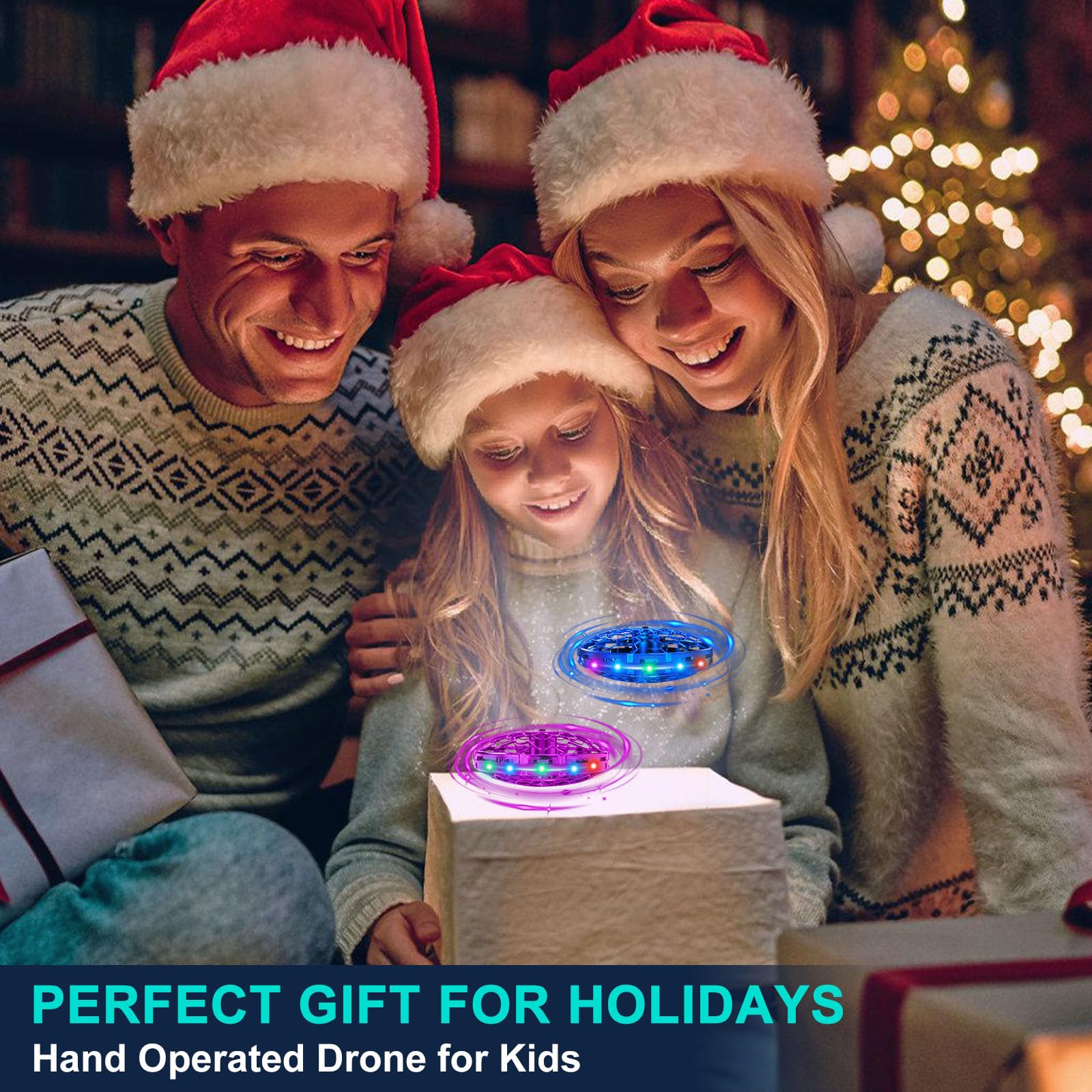 Hand Operated Flying Toy Drone for Kids, 360° Hands Free Motion Sensors Mini